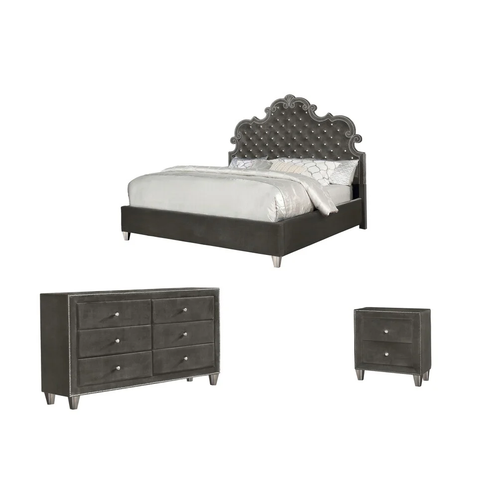 Best Quality Furniture 3-Piece Elena & Sierra Bedroom Set