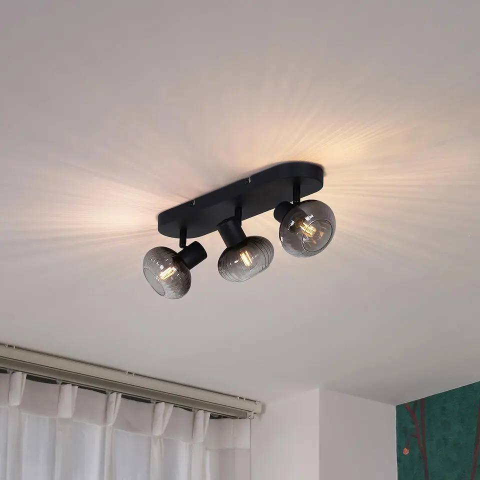 Qazqa spot teddy zwart e14