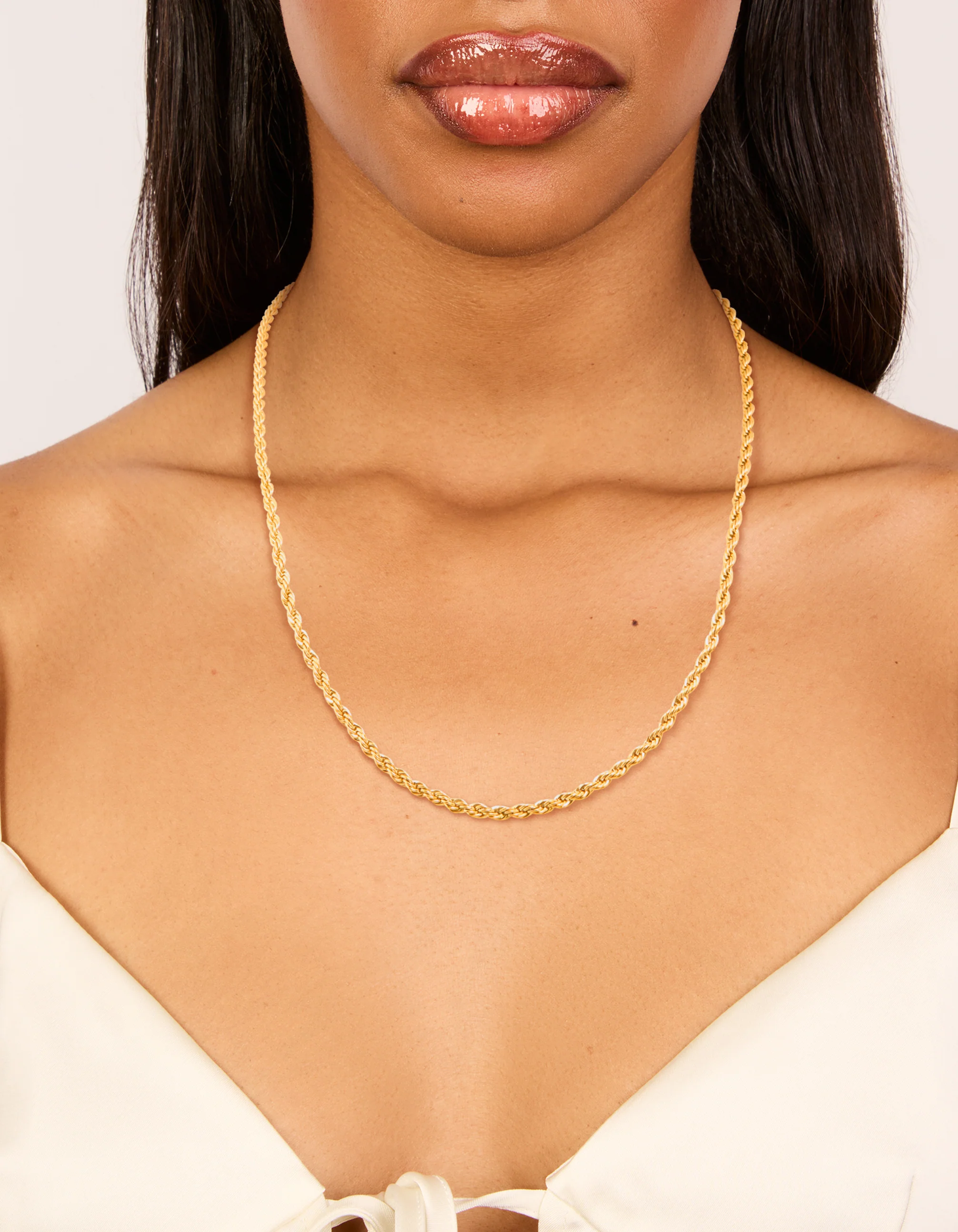 Waterproof Gold Plated Stainless Steel Twisted Chain Necklace