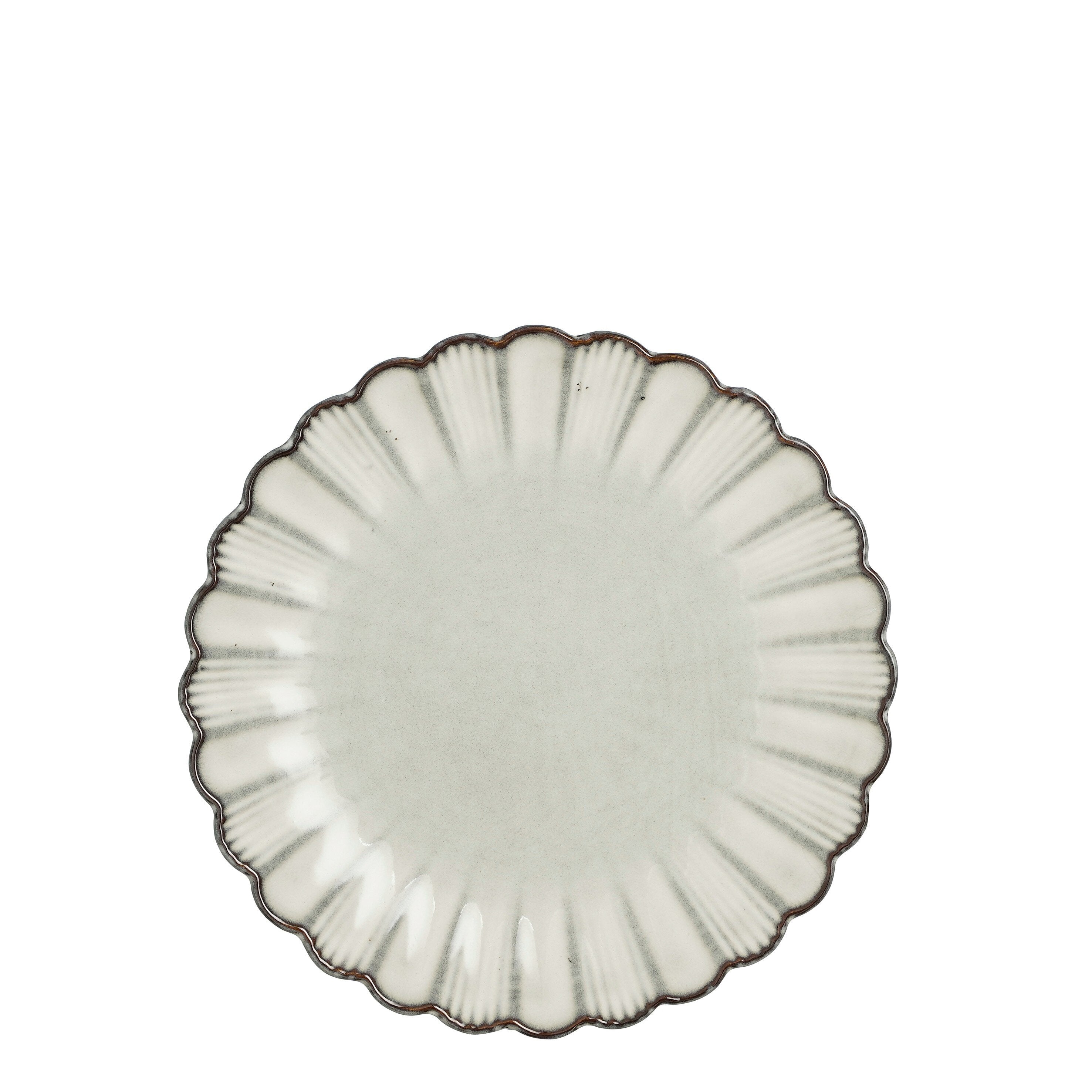 Mica Decorations Corfu Ontbijtbord - H3 x Ø21 cm - Keramiek - Grijs