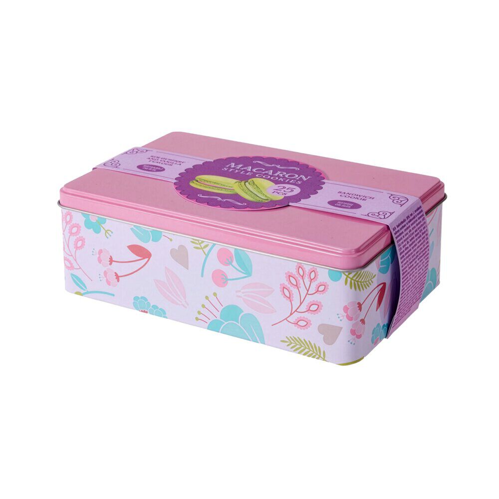 Biscuits macarons 160gr boÎte métal 20x13xH7cm (2 modèles)