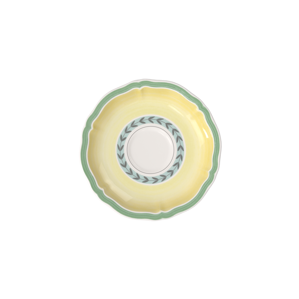 French Garden Coffee cup saucer - Multi-colored, 5.8'', Premium Porcelain