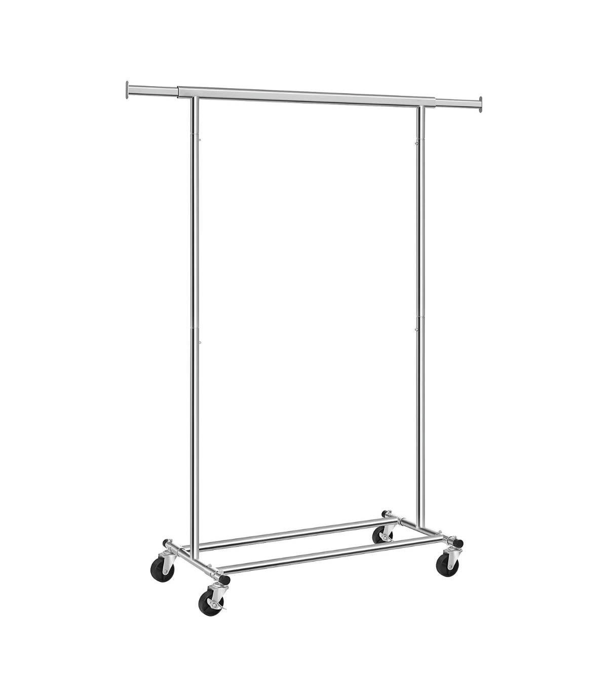 TRINGLE EXTENSIBLE - Portant avec tringle extensible 92-132 cm sur roulettes