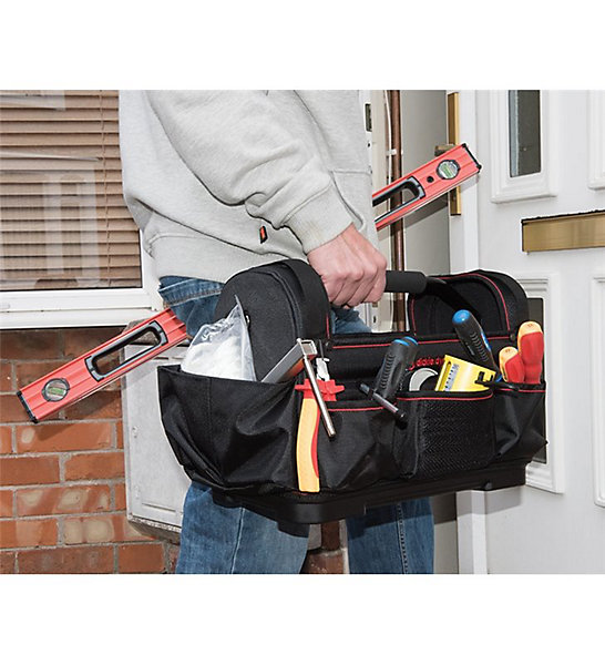 Caisse a outils textile Sac de rangement Poignee transport acier et Bandoulière
