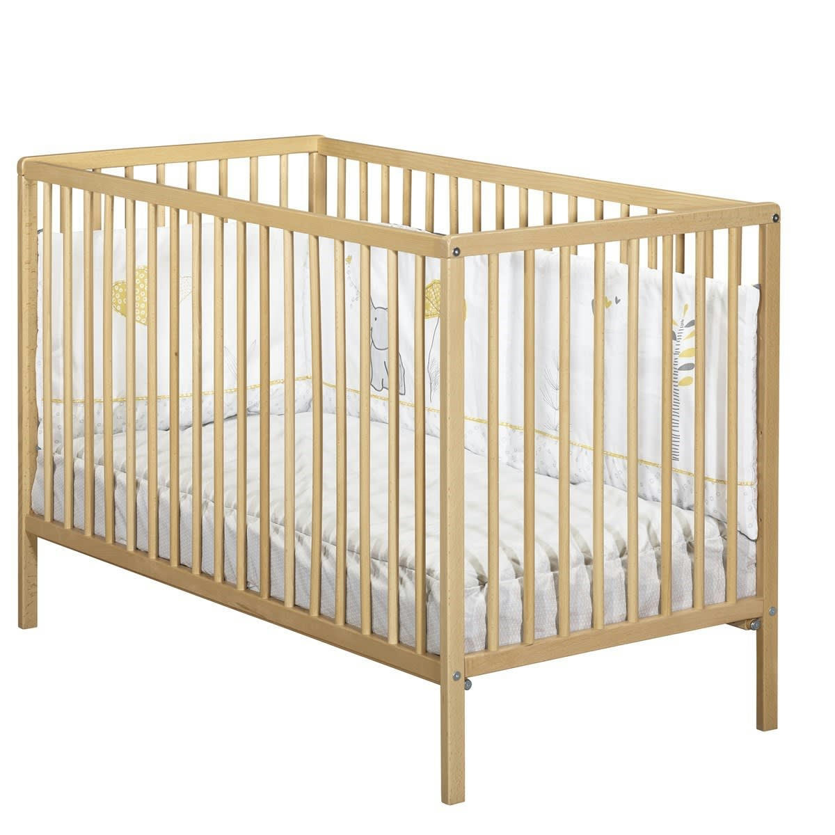 FIRST - Lit bébé tout barreaux en bois