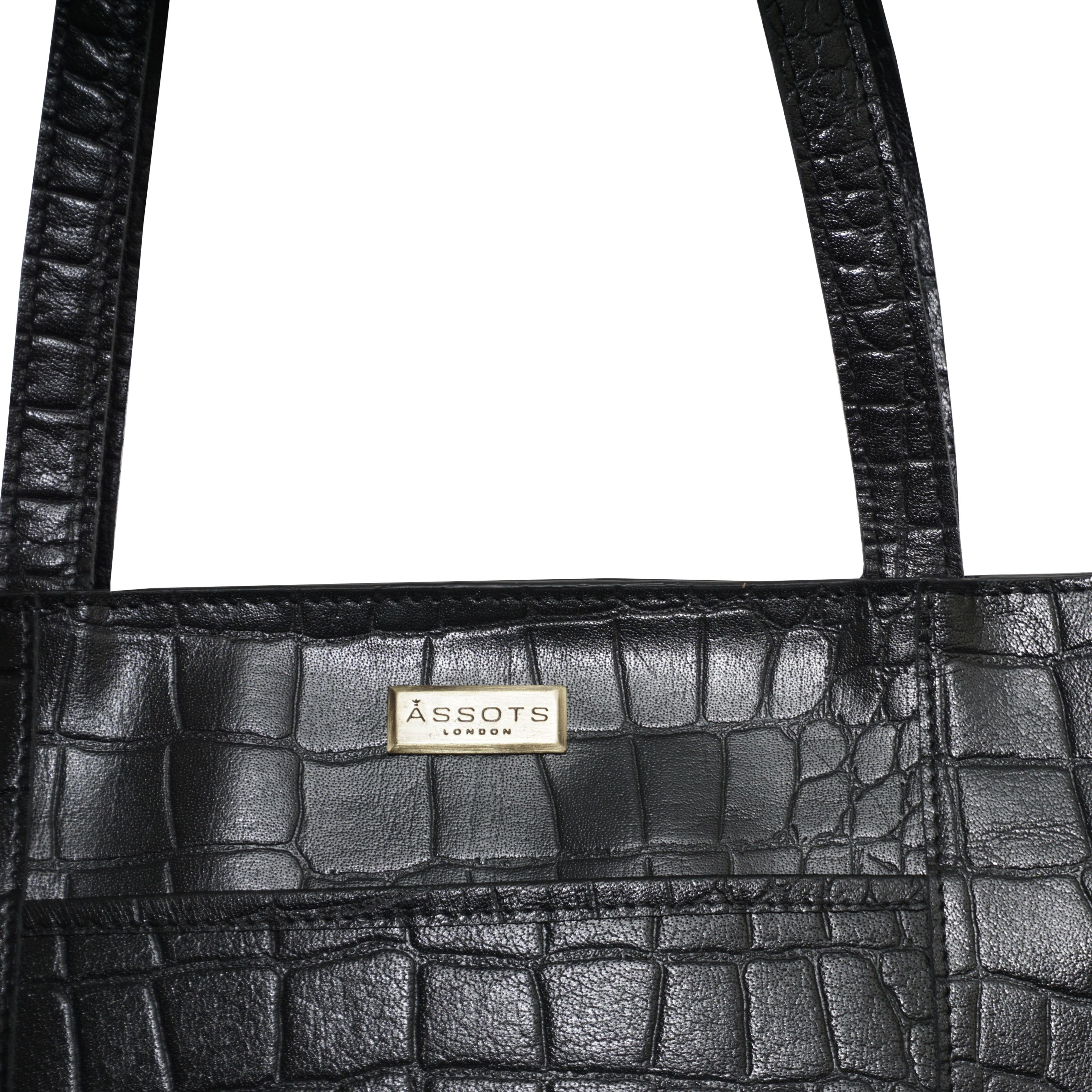 Assots London JUDITH' Croc Real Leather Shoulder Bag
