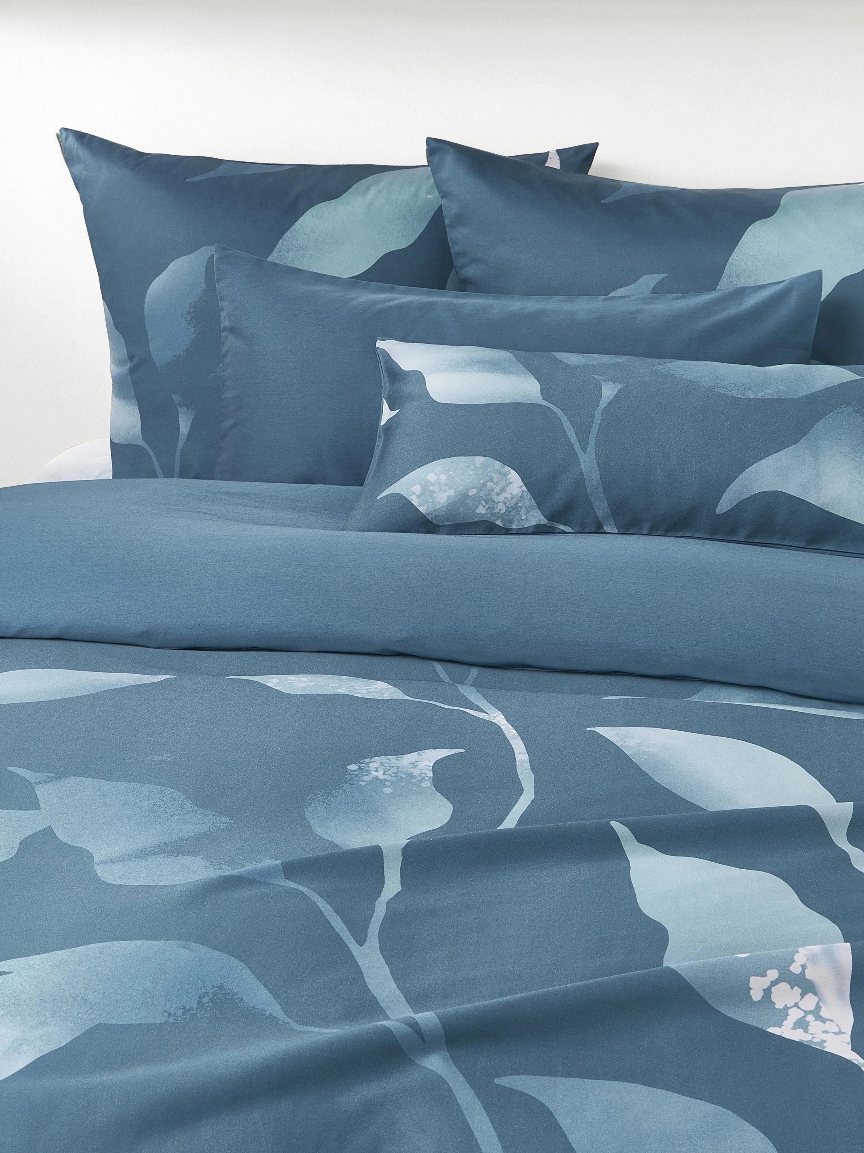 Baumwollsatin-Kopfkissenbezug Marino mit floralem Print