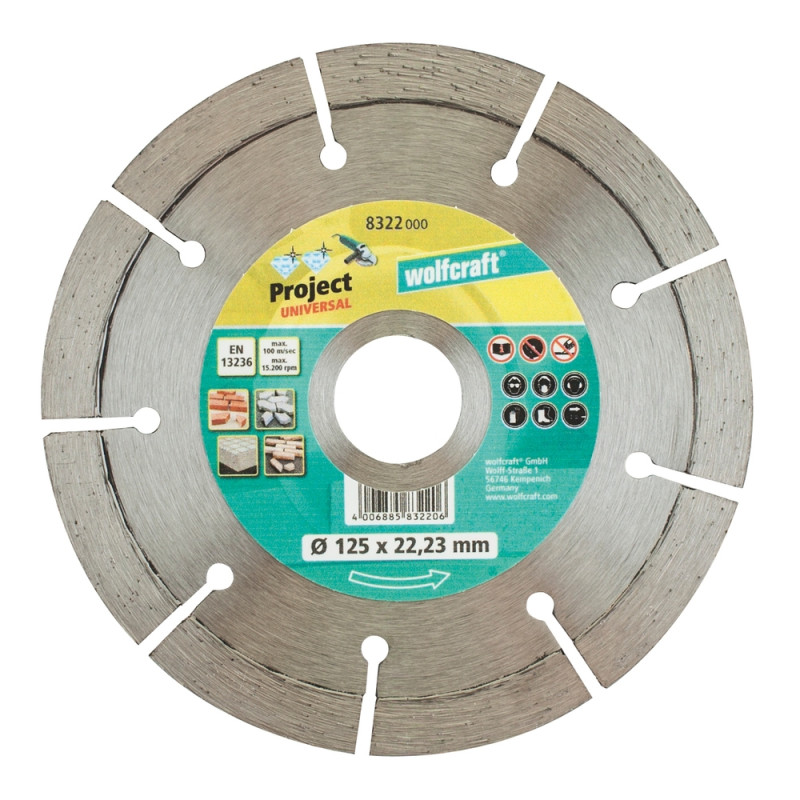 Disque à tronçonner Project Universal en diamant Ø 125 mm WOLFCRAFT