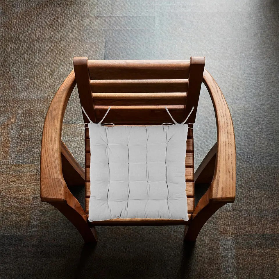 Stof Textile stoelkussens - lichtgrijs - 38 x 38 x 3.5 cm