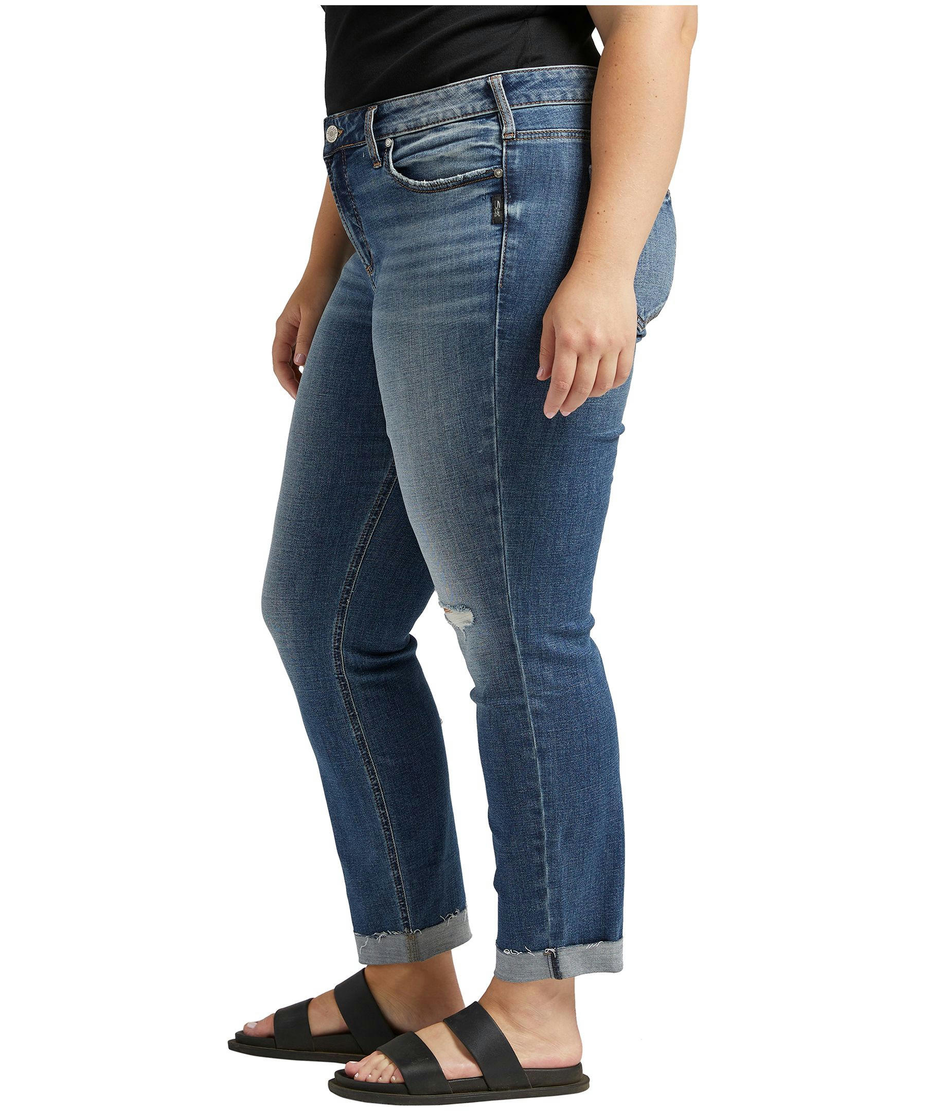 Silver Women's Suki Mid Rise Straight Leg Jeans Plus Size