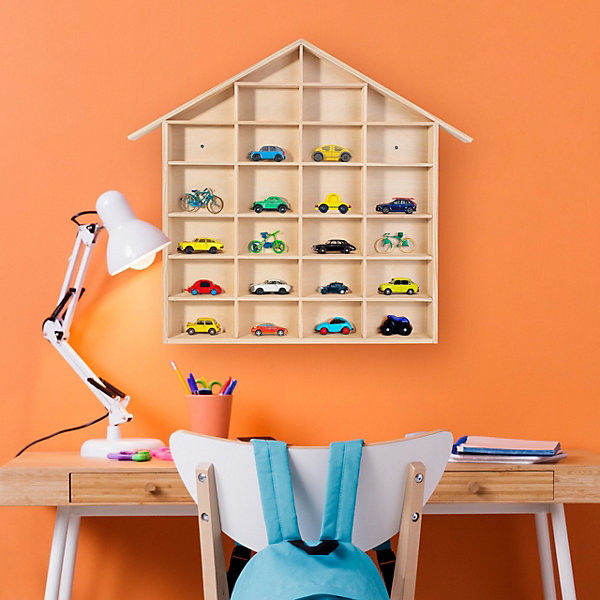 Creative Deco Vitrine Murale Petite Etagere Bois - 28 Compartiments 56 x 50 x 3,5 cm ( /- 1cm) - Vitrine pour Collection