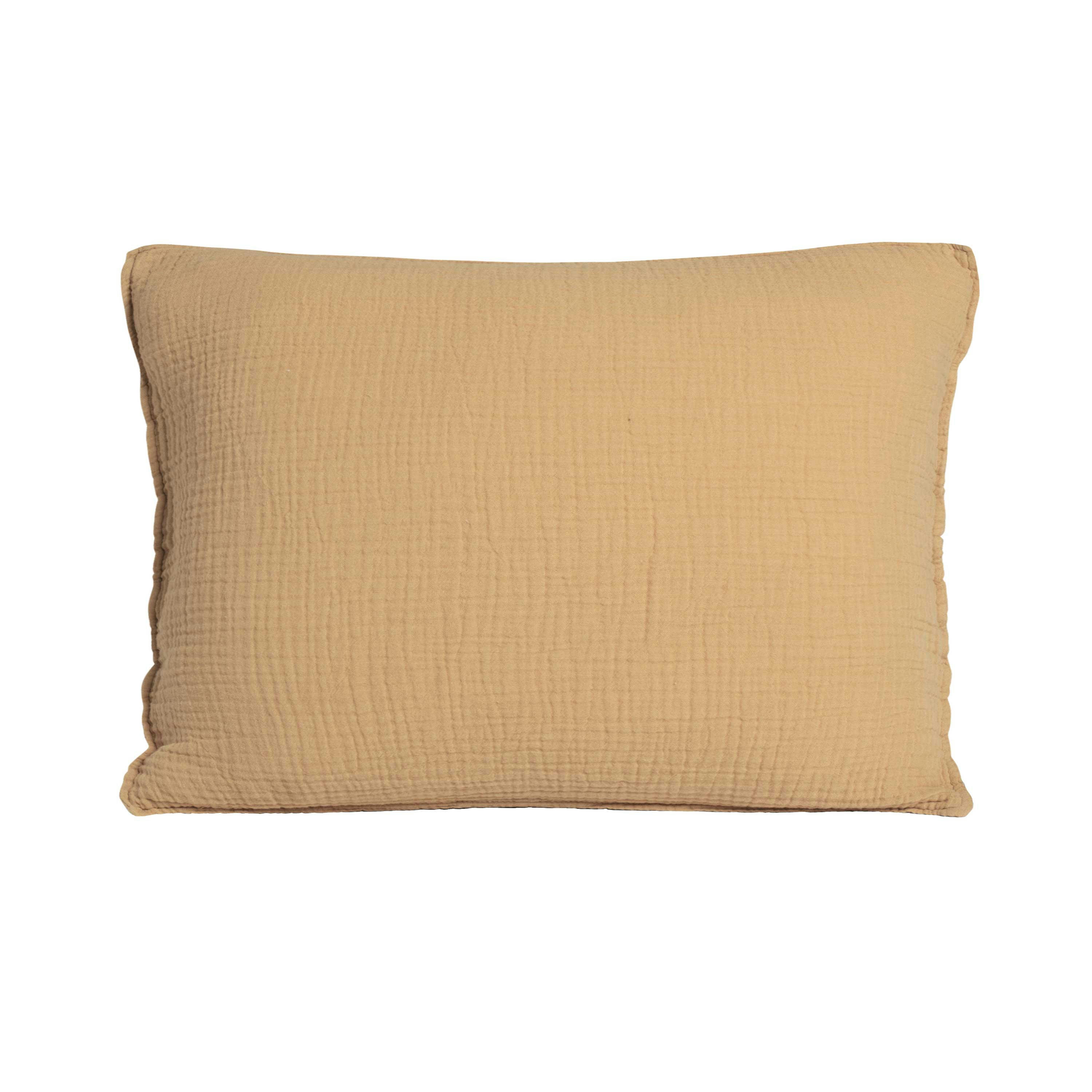 SIMPLEMENT GAUFRÉ - Taie d'oreiller en gaze de coton 50x75cm Caramel