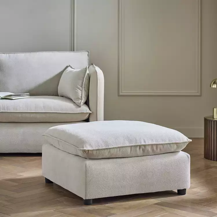 Habitat Willow Fabric Footstool - Natural