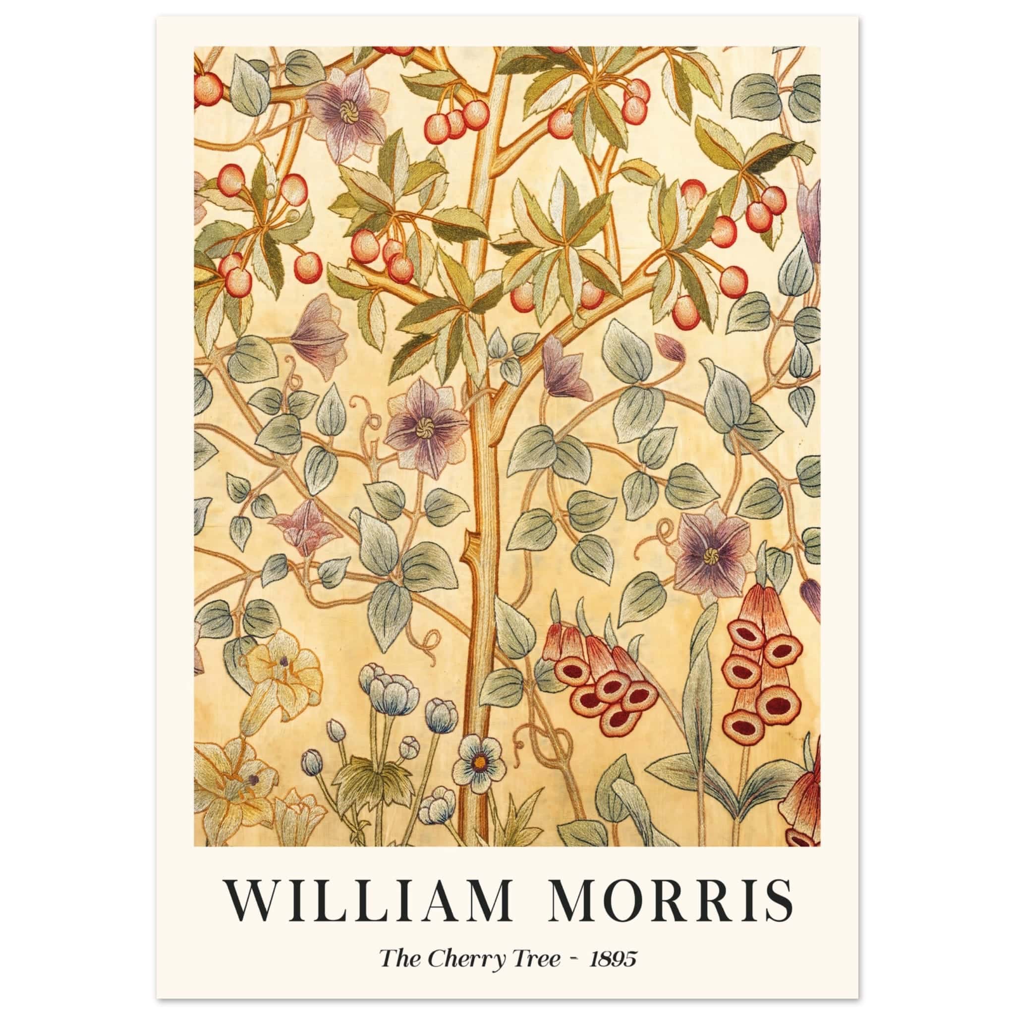 Artfulprints Poster William Morris - The cherry tree 1895 II  - 50x70 cm - Meerkleurig