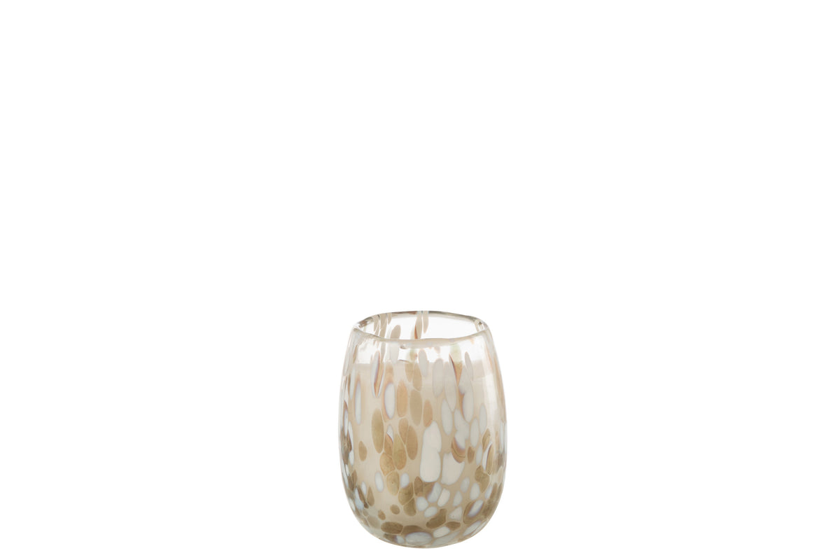 J-Line geurkaars Mia - Osmanthus & Suede - glas - wit/mix - small - 90U