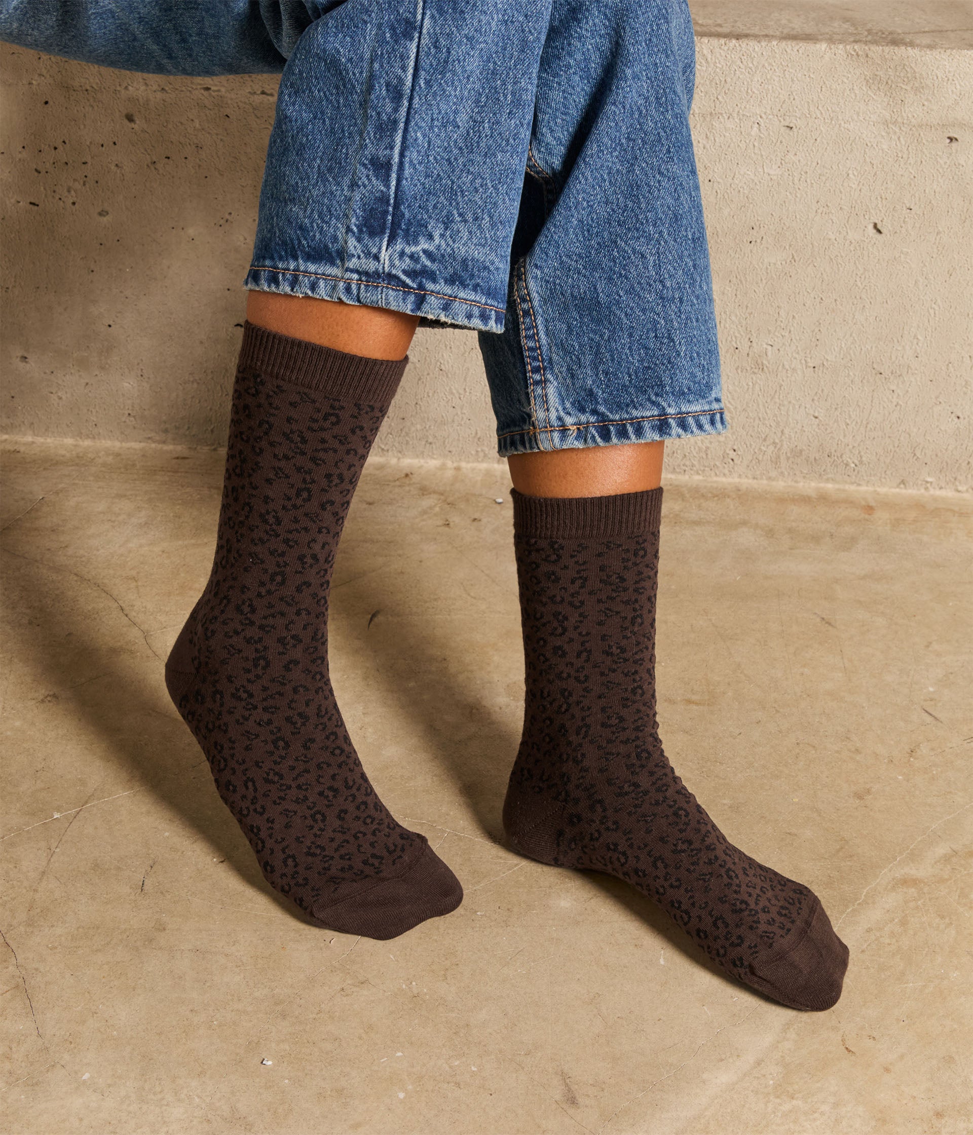 Chaussettes léopard chocolat Kira