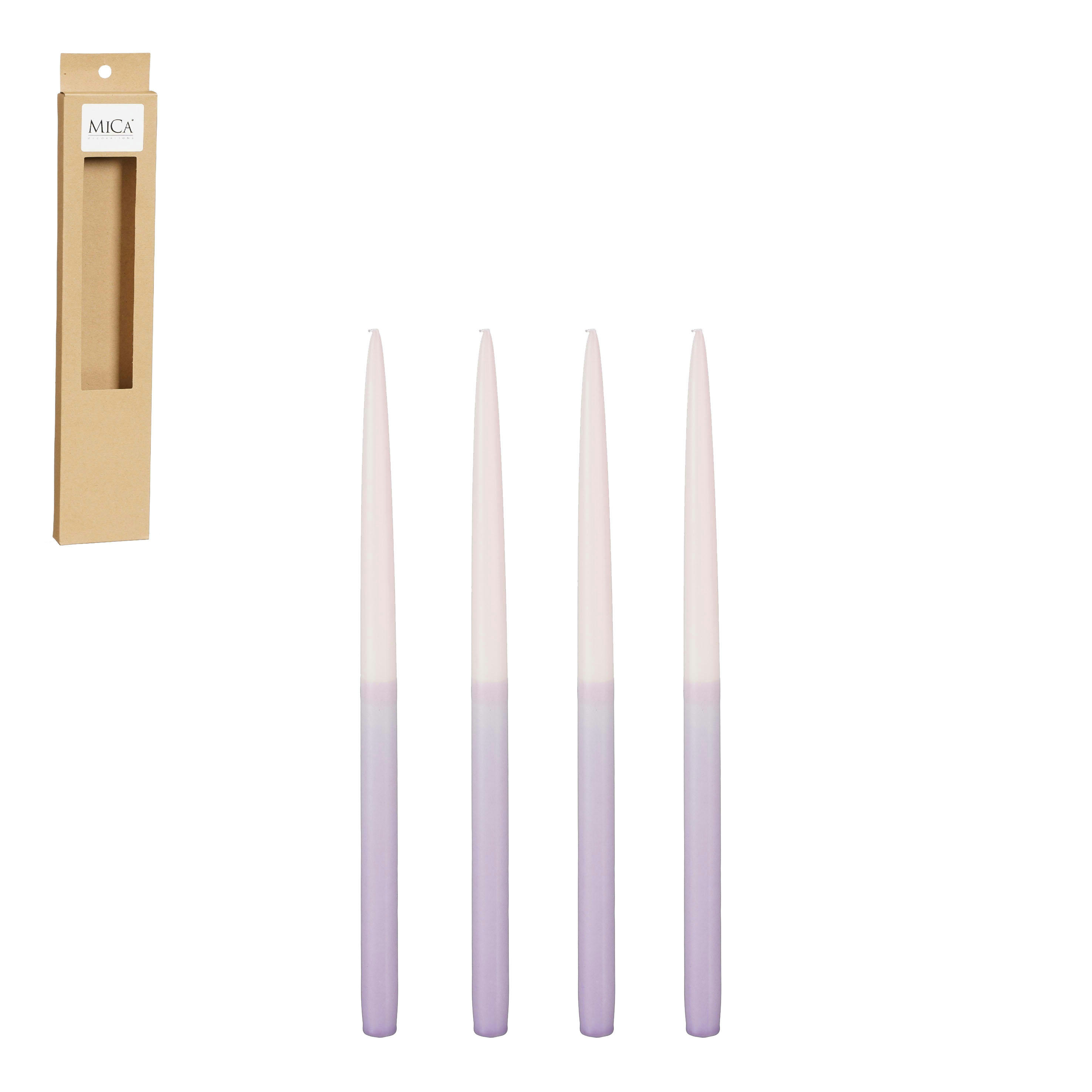 DIP-DYE - Lot de 4 bougies longue violet