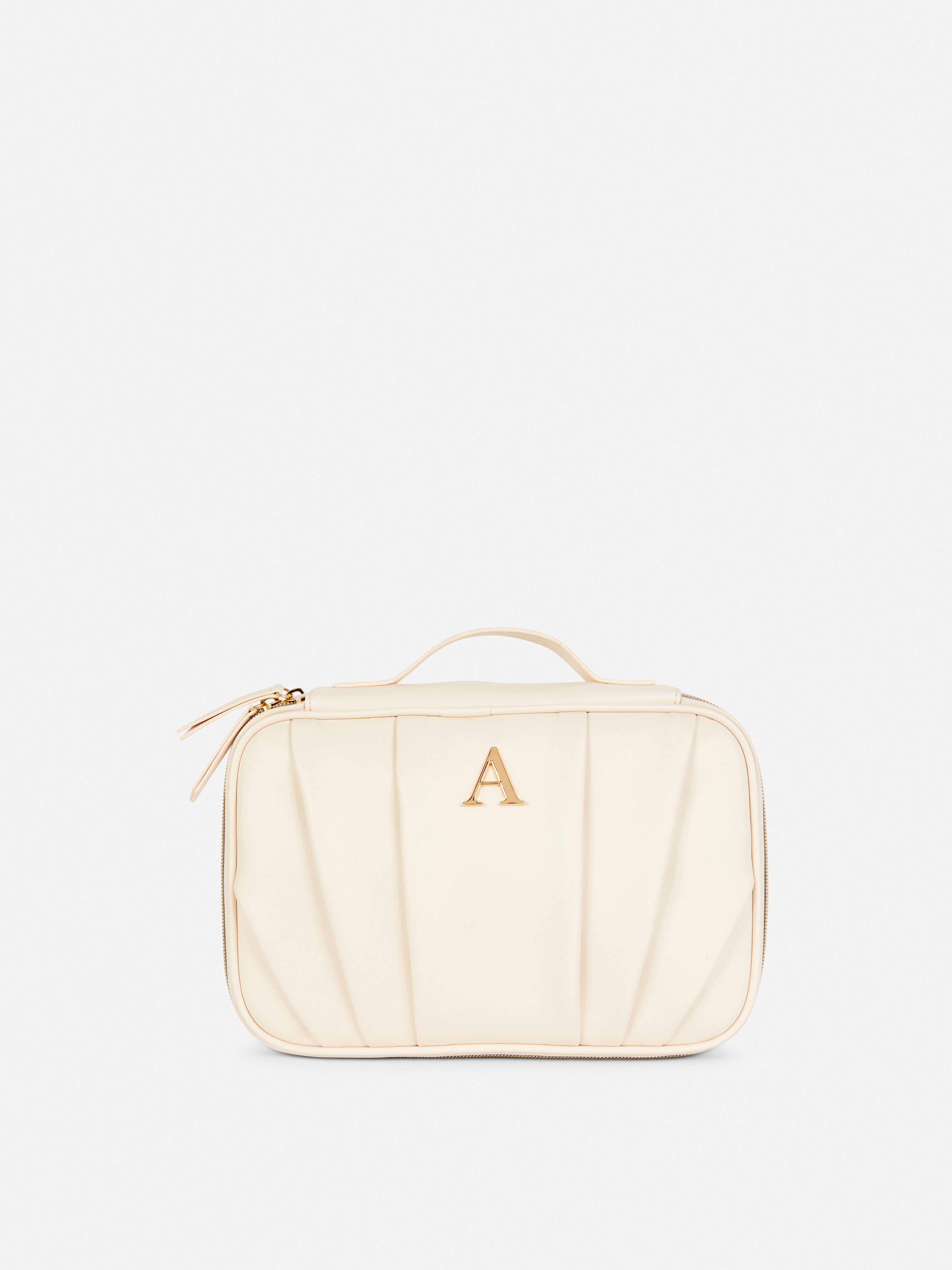 Pleated Initial Makeup bag