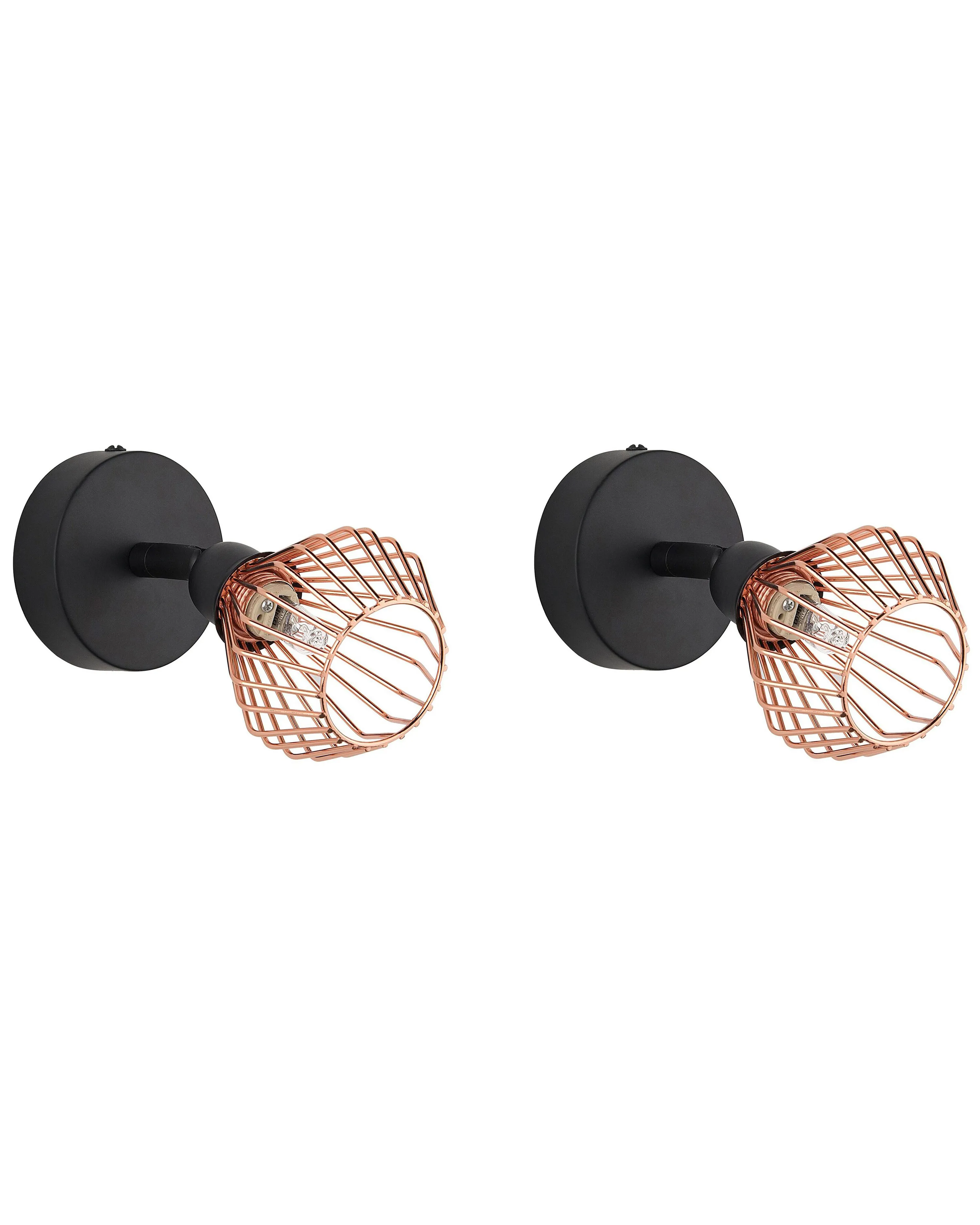 Set of 2 Spotlight Lamps VOLGA Adjustable Metal Black