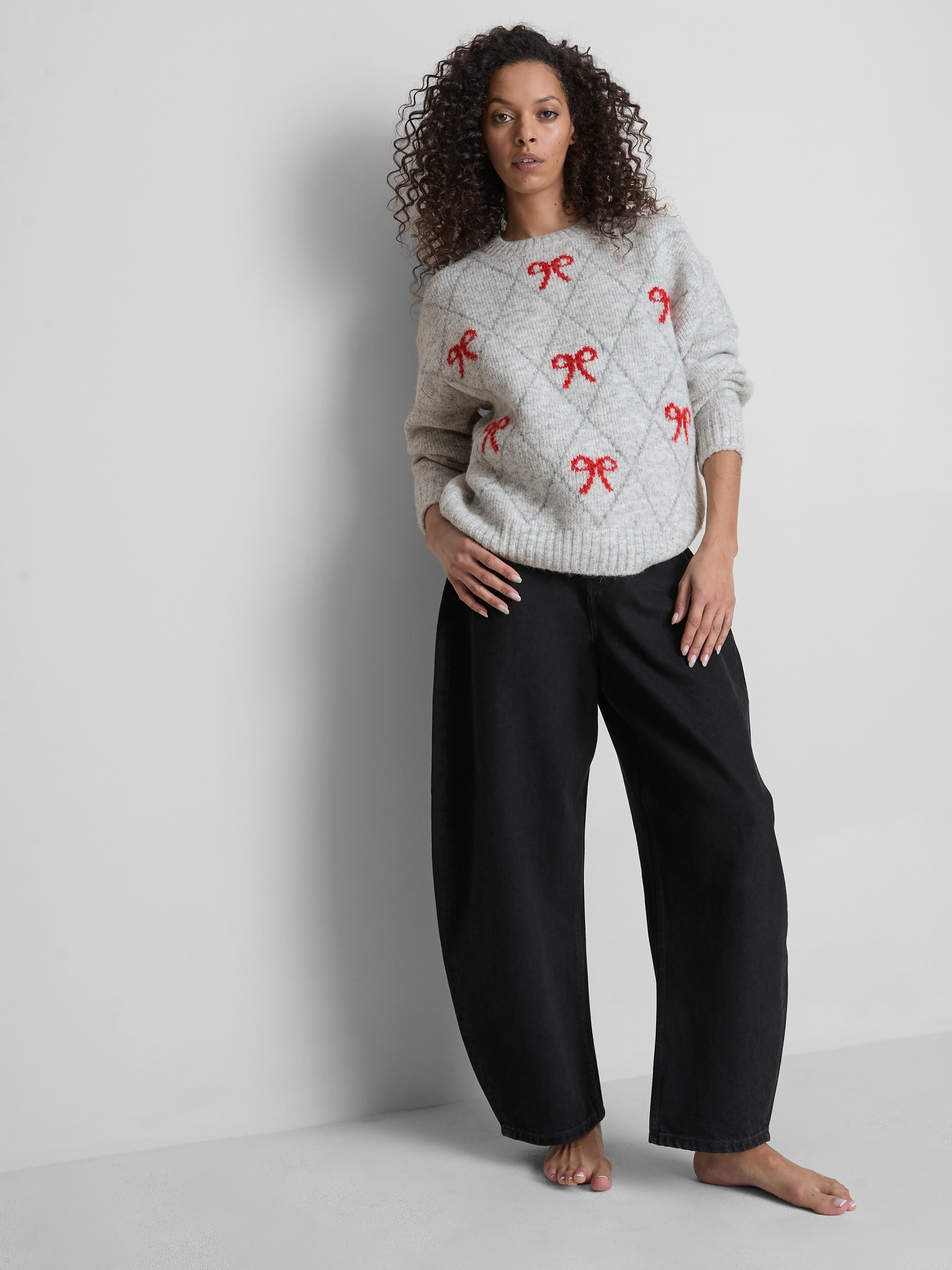 Knitted Argyle Detail Sweater