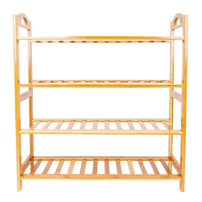 4-Tier Bamboo Shoe Rack Entryway Shoe Shelf Storage Organizer