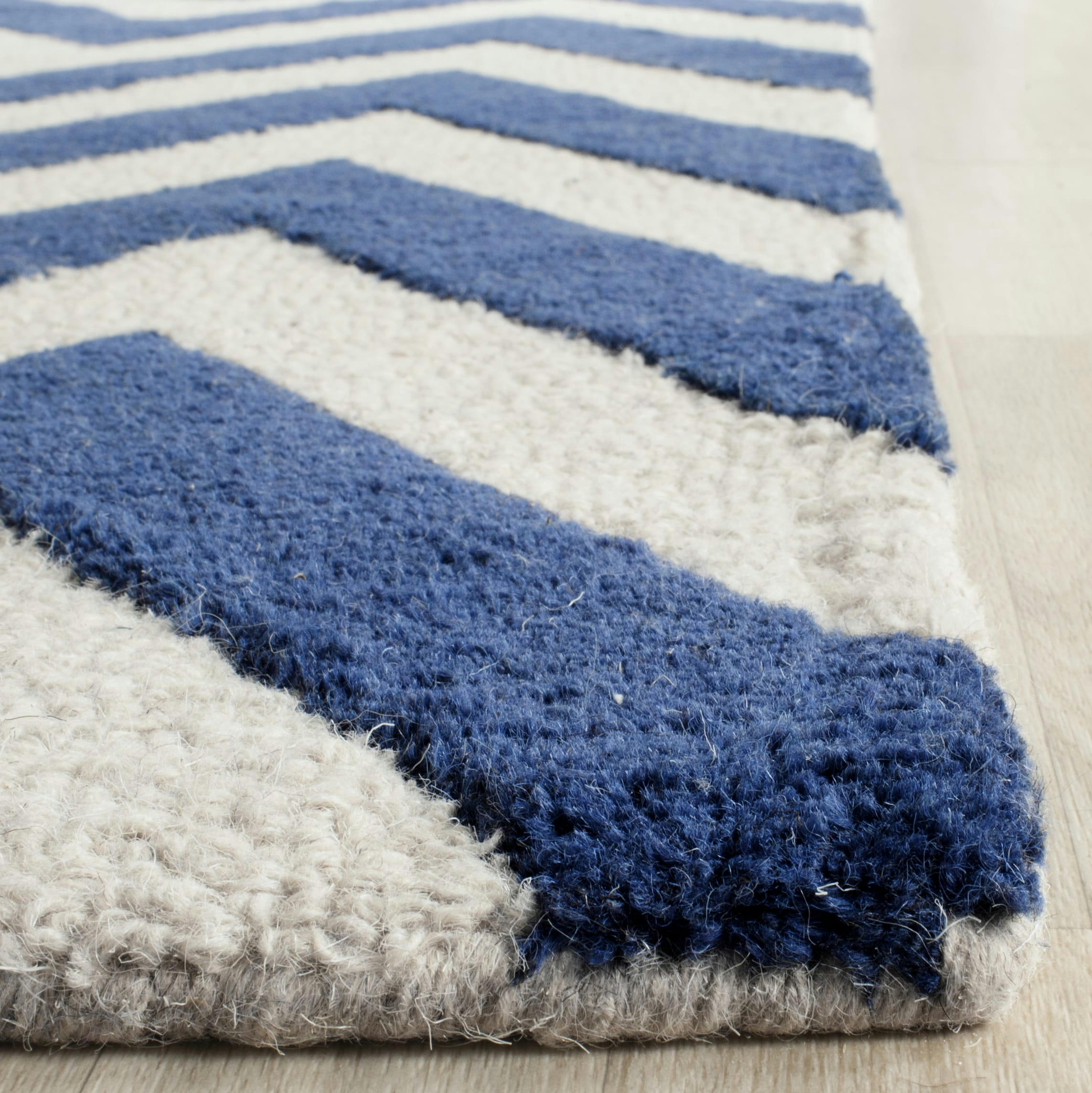 CAMBRIDGE - Tapis de salon interieur en bleu marine & ivoire, 122 x 183 cm