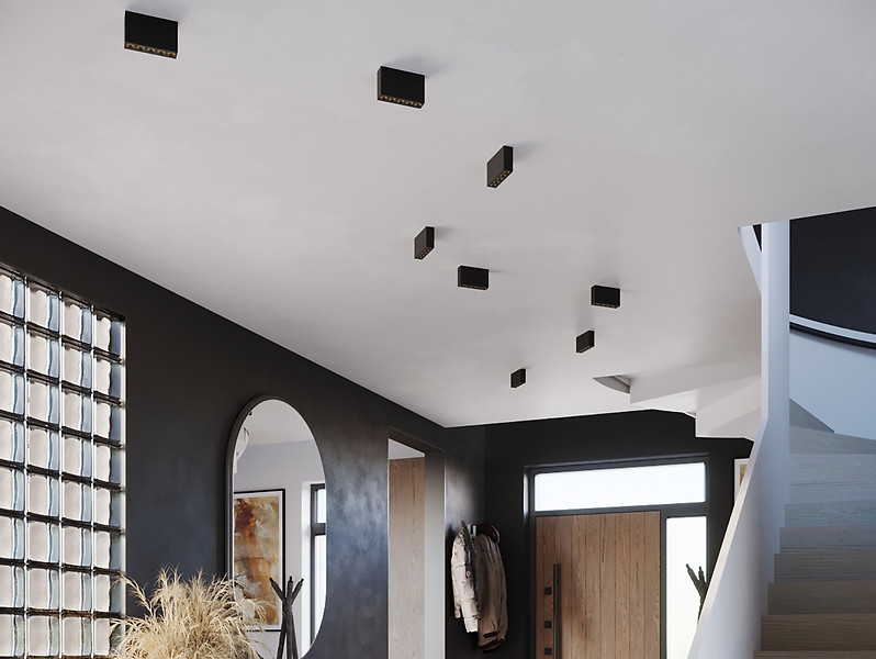 Lampa natynkowa Sole LED 5-punktowa aluminiowa czarna