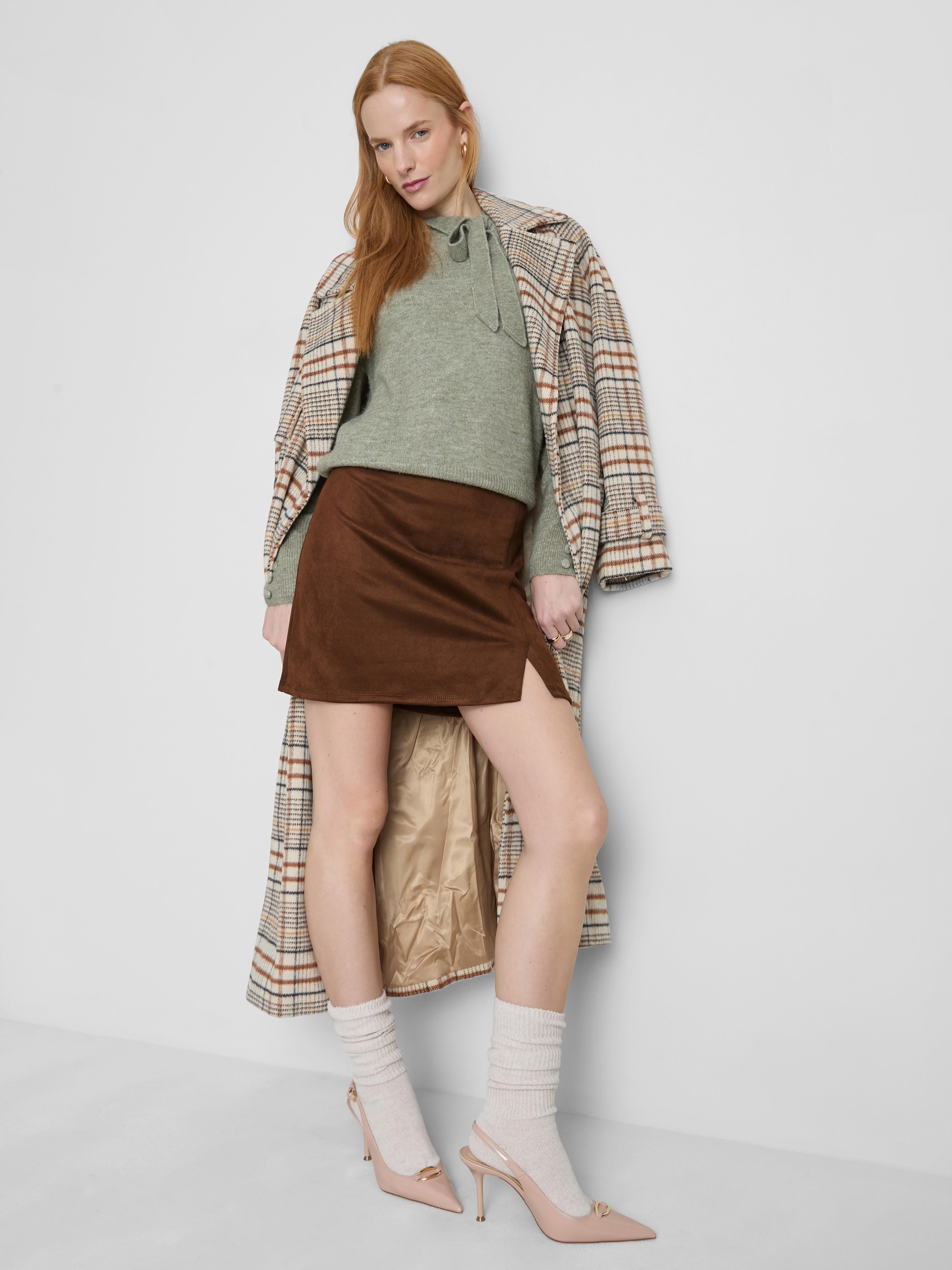 Faux Suede Mini Skirt