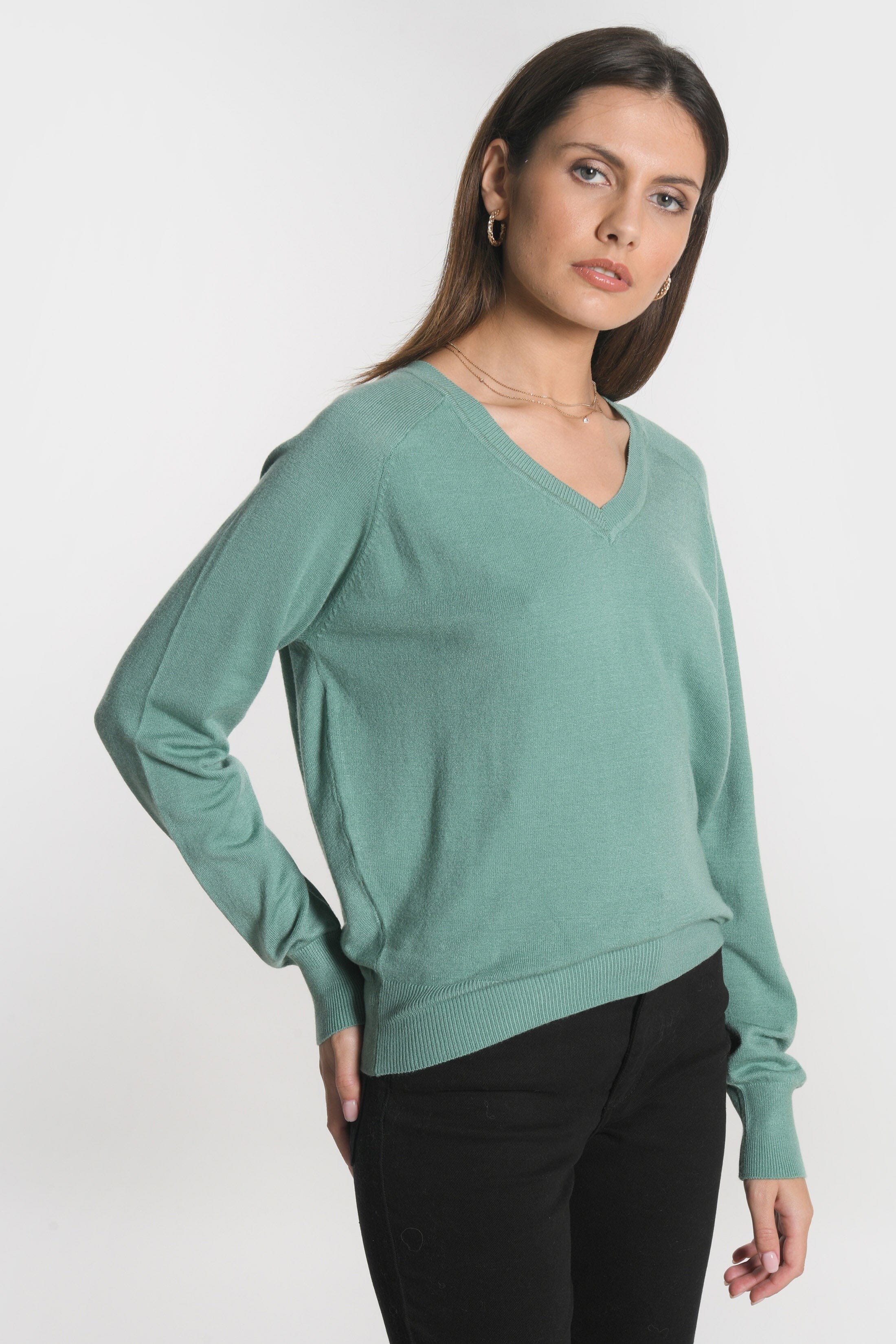 PULL COL V NOLWEEN GREEN