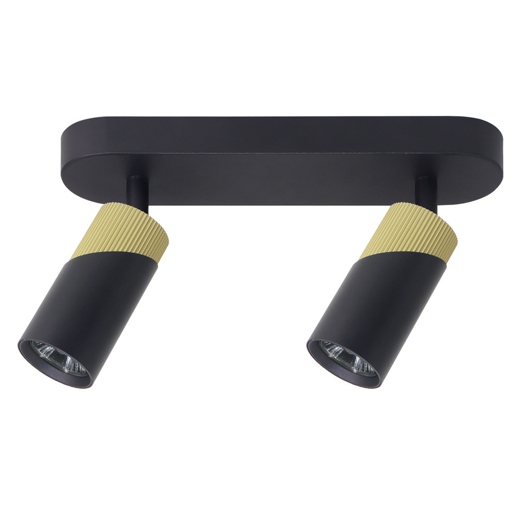 Lampa sufitowa czarno-złota NEO 2xGU10x8W wym: 8,35x35,2x5,5 cm Milagro