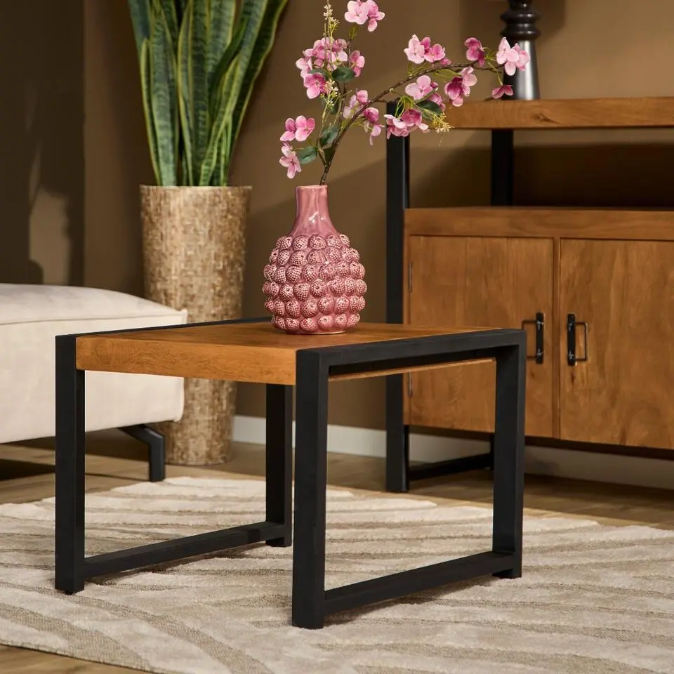 StarFurn - Vierkante bijzettafel Boaz - 60 cm - naturel