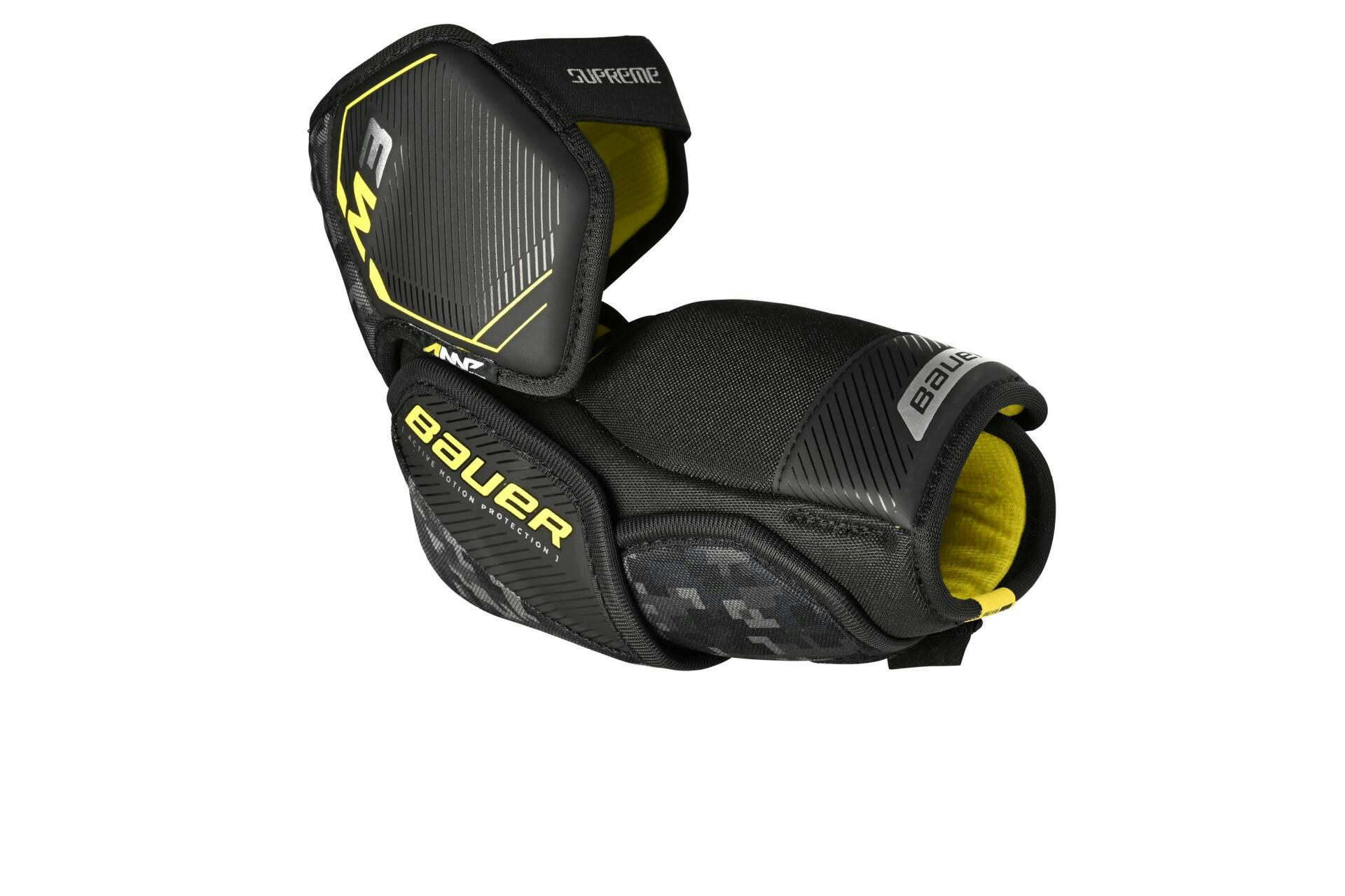 Bauer Supreme M3 Hockey Elbow Pads, Intermediate, Black/Yellow, Assorted Sizes