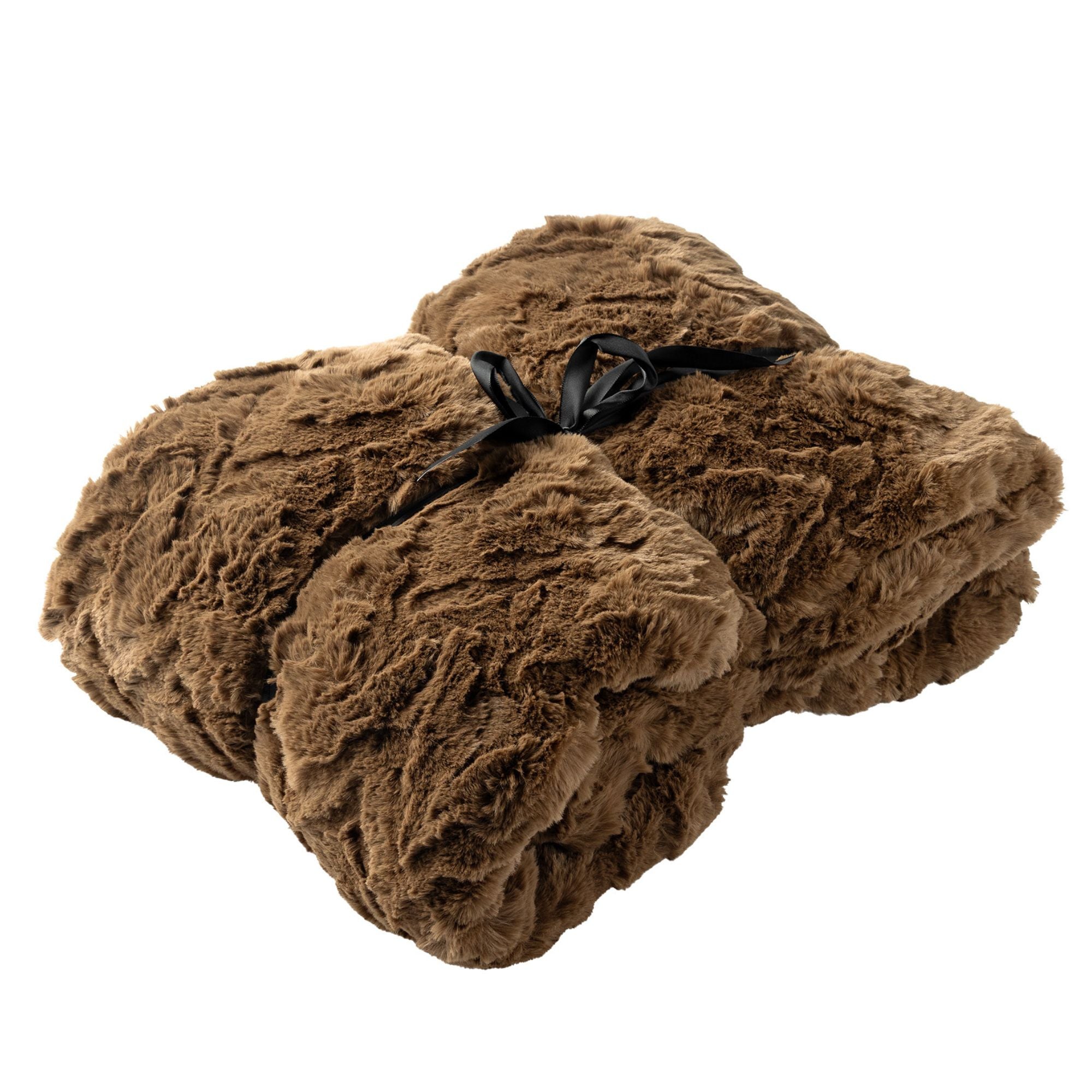 NOVIN - plaid 130x160 cm - imitatiebont - Sepia - bruin