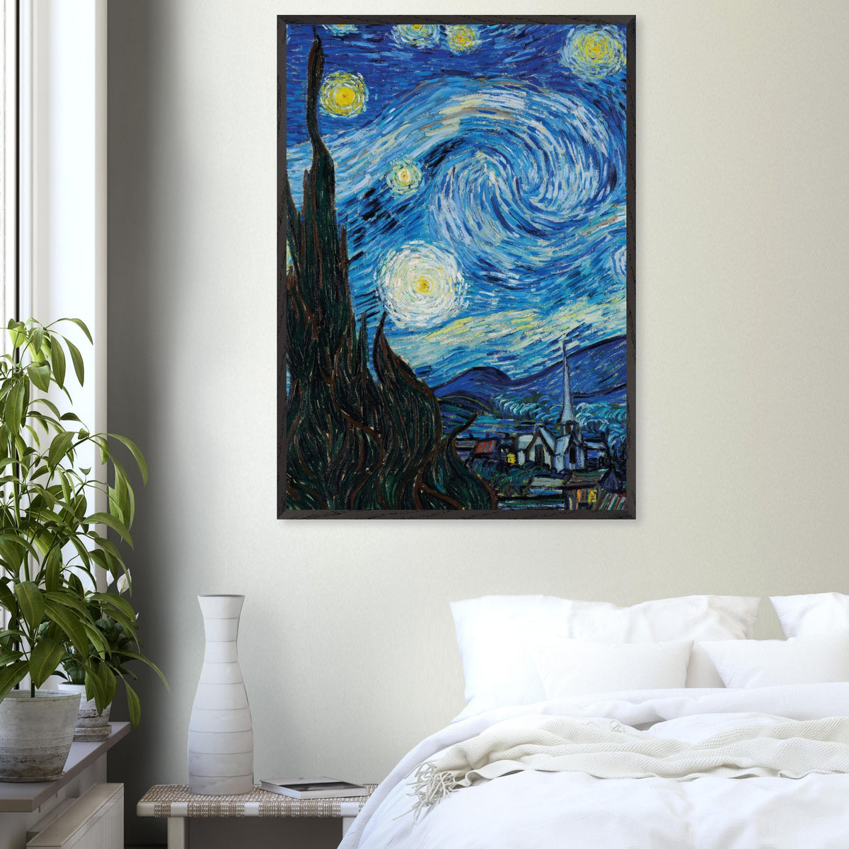 Artfulprints Poster Vincent van Gogh - Starry night  - 70x100 cm - Blauw