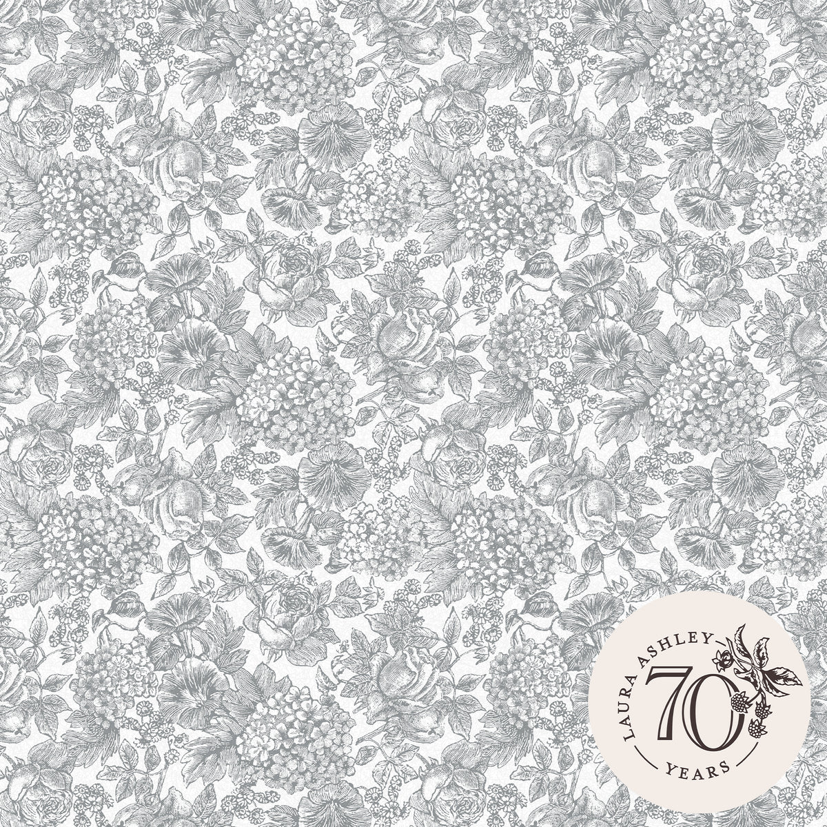 Laura Ashley Vliesbehang - Louise - Slate Grey - Grijs 10mx52cm
