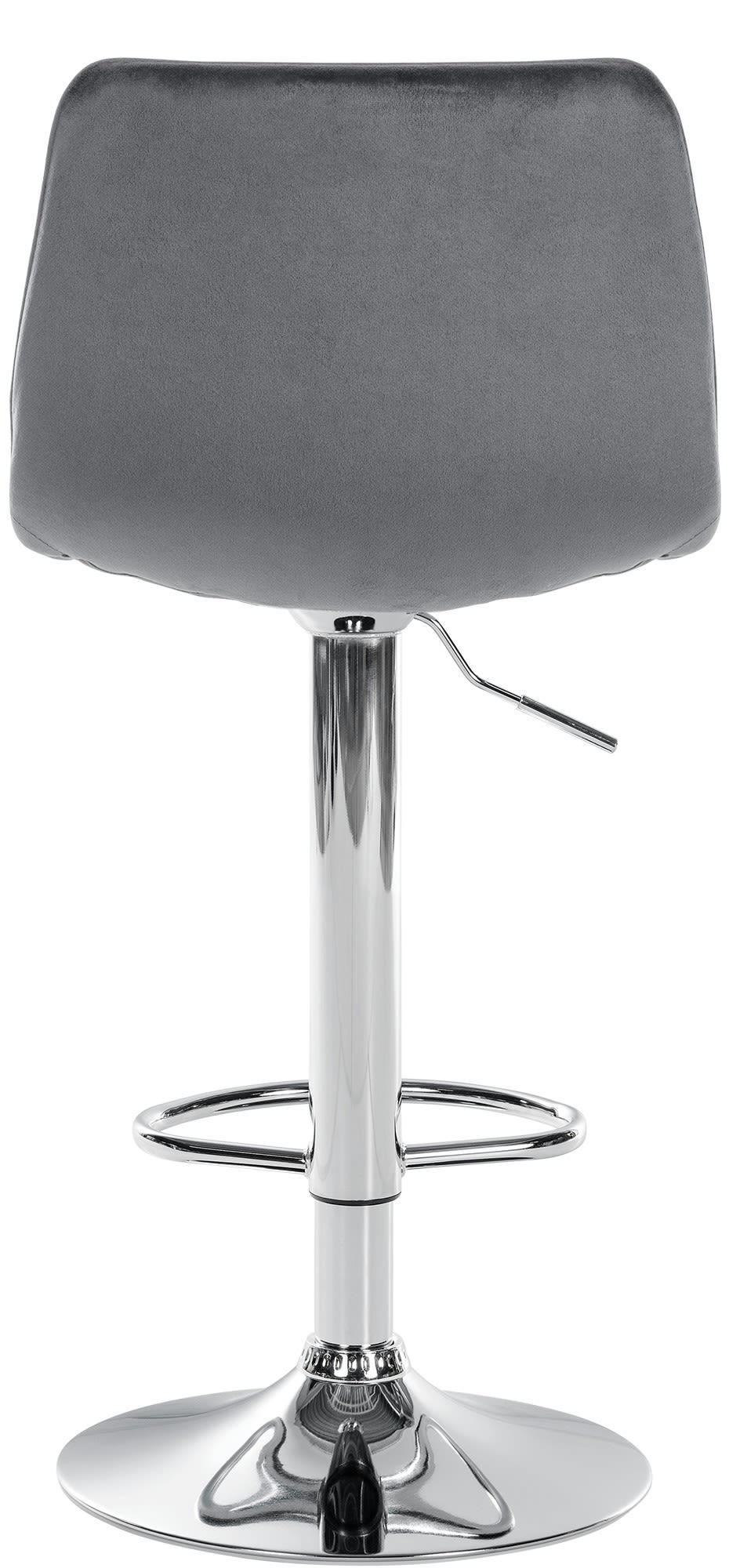 LEX - Tabouret de bar réglable pivotant en velours Gris foncé