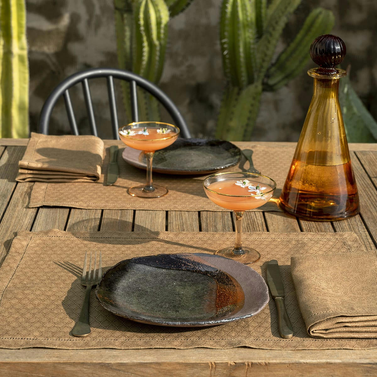 PORTOFINO GÉO - Set de table en lin terra 50 x 36