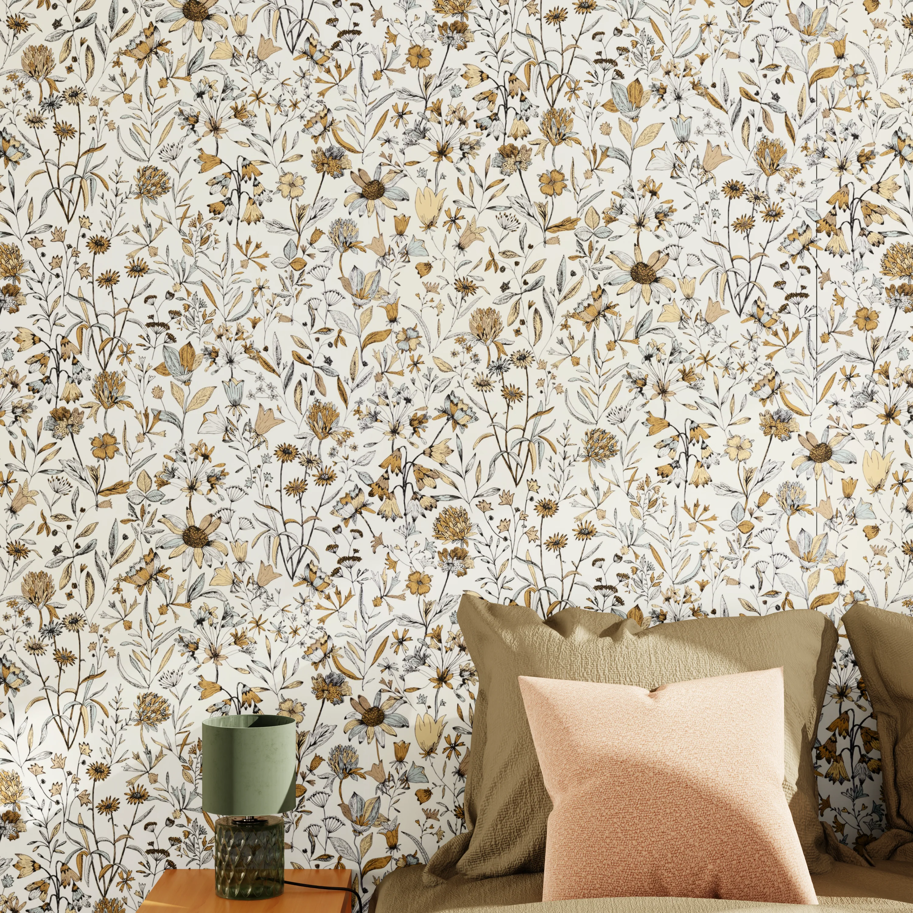 Caselio Papier peint intissé JARDIN DE GIVERNY beige et gris perle