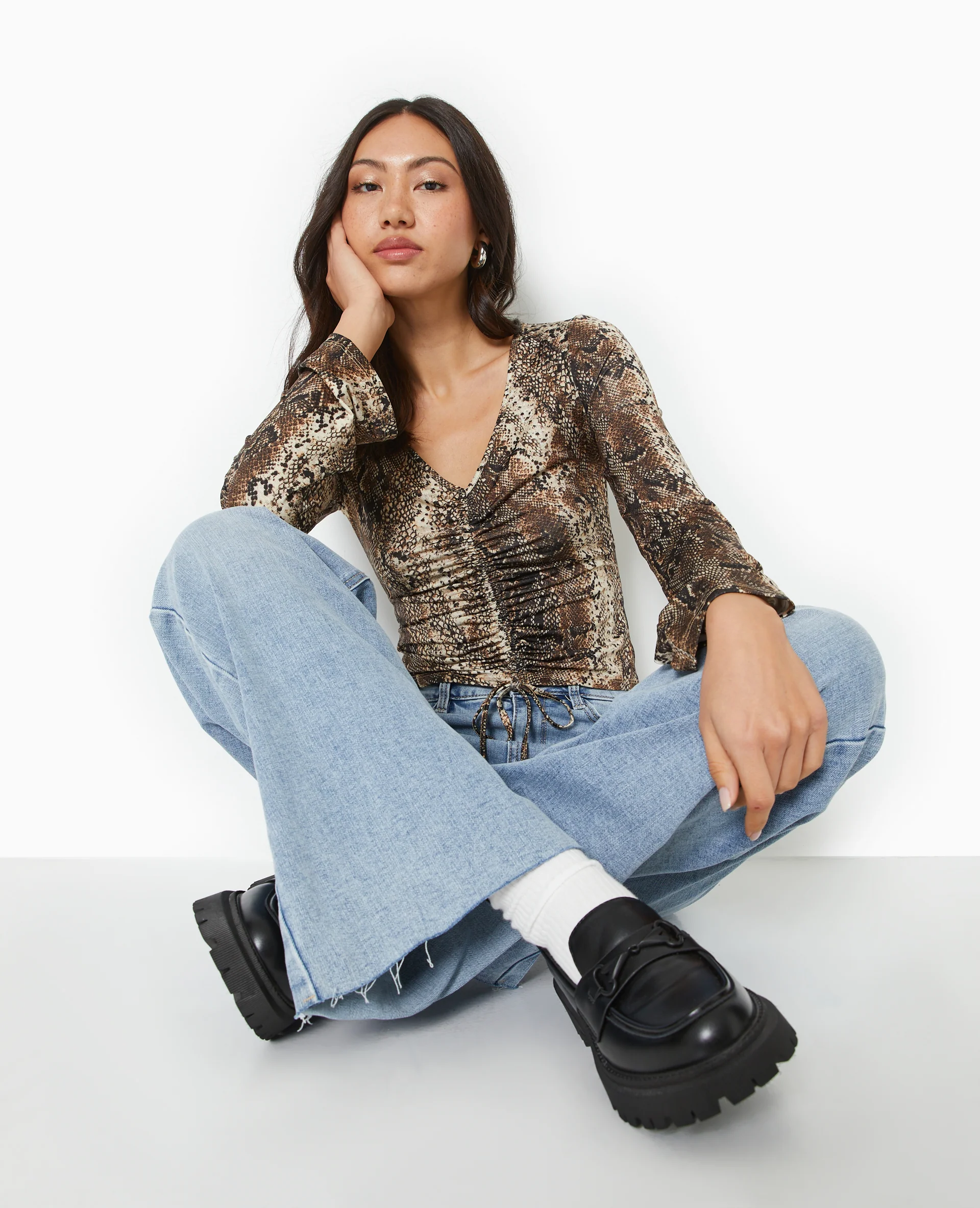 Top manches longues avec liens coulissés