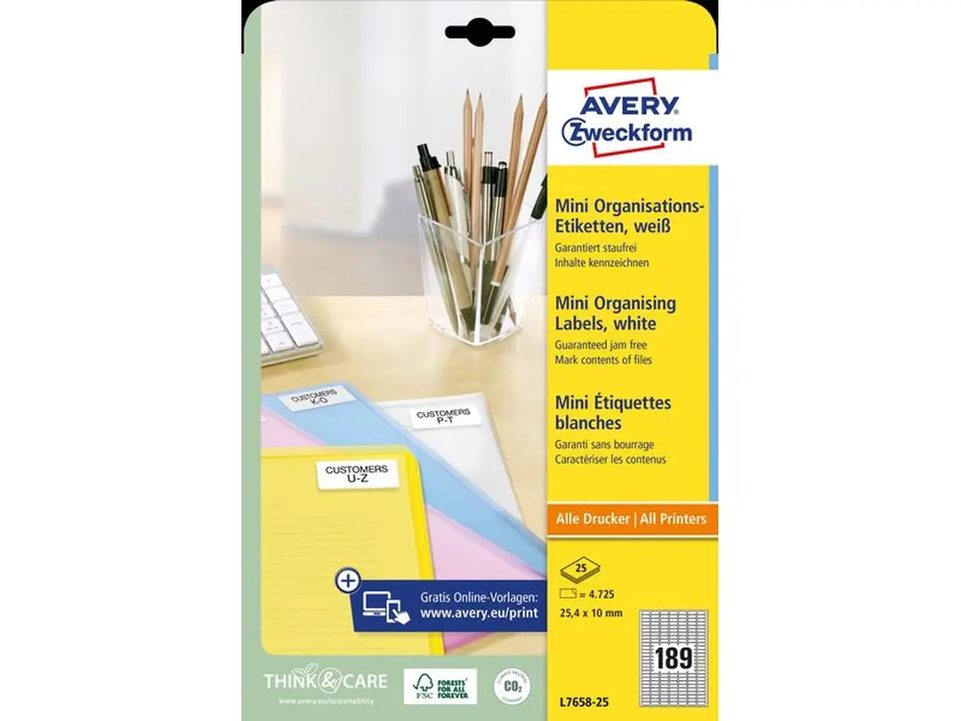 Etiketten 25er-Set Avery Zweckform