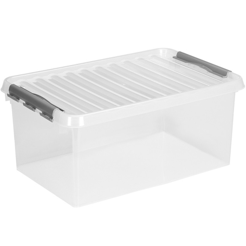Box de rangement Q-line transparent et métal 45 L SUNWARE