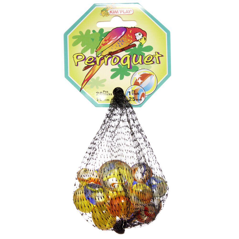 Bille en verre x20   1 boulard Perroquet
