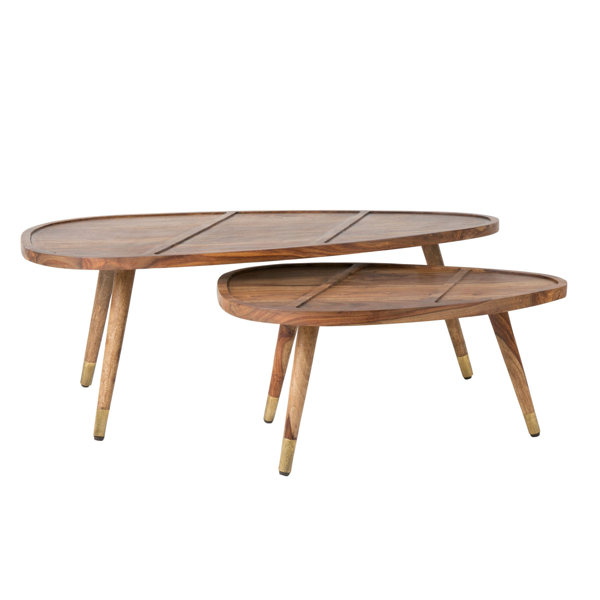 Dutchbone Sham Salontafel Organisch Hout - Set van 2