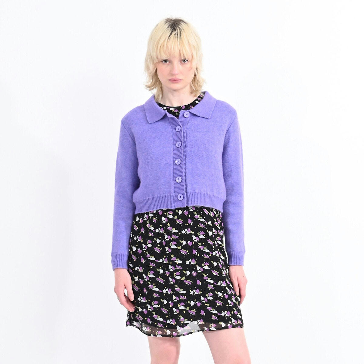 Gilet  court boutonné col polo