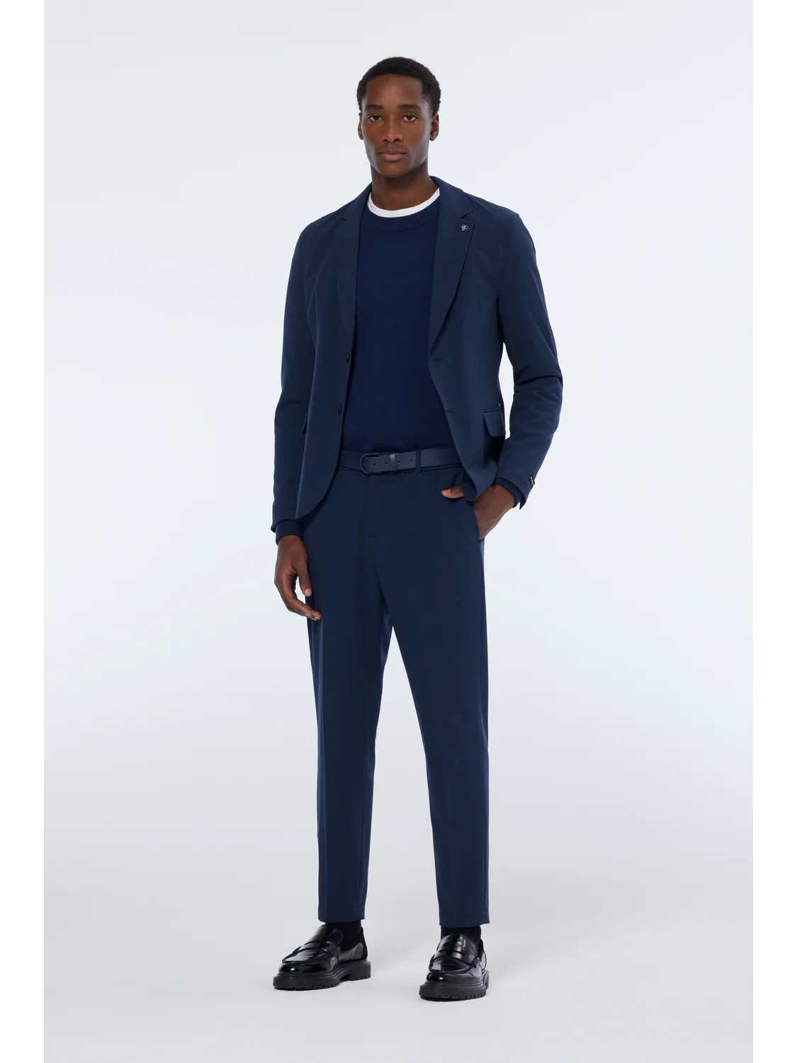 Single-Breasted Seersucker Check Relaxed Fit Blazer