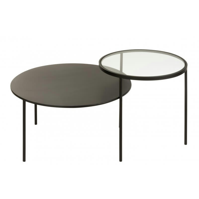 GIGOGNES - Tables gigognes métal noir et verre
