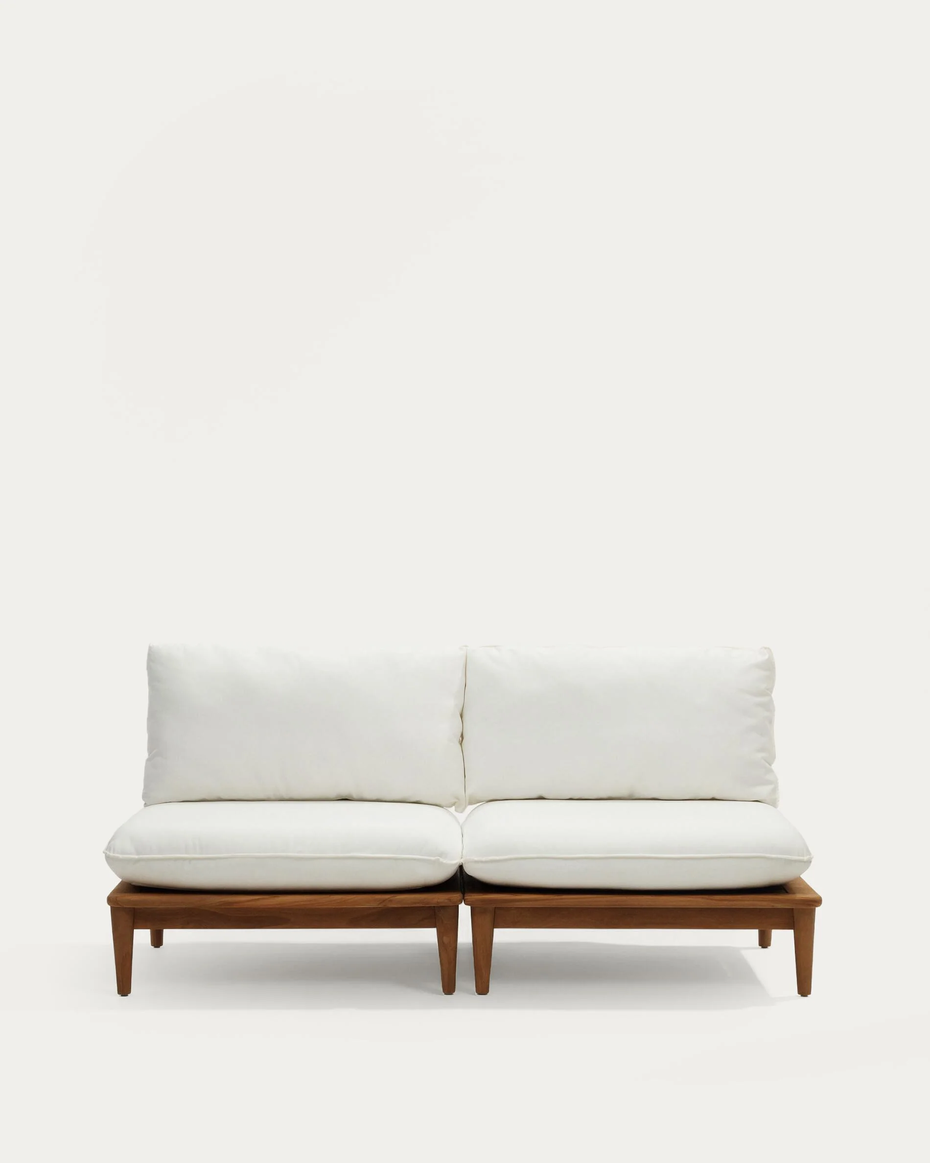 Portitxol set of 2 modular armchairs in solid teak