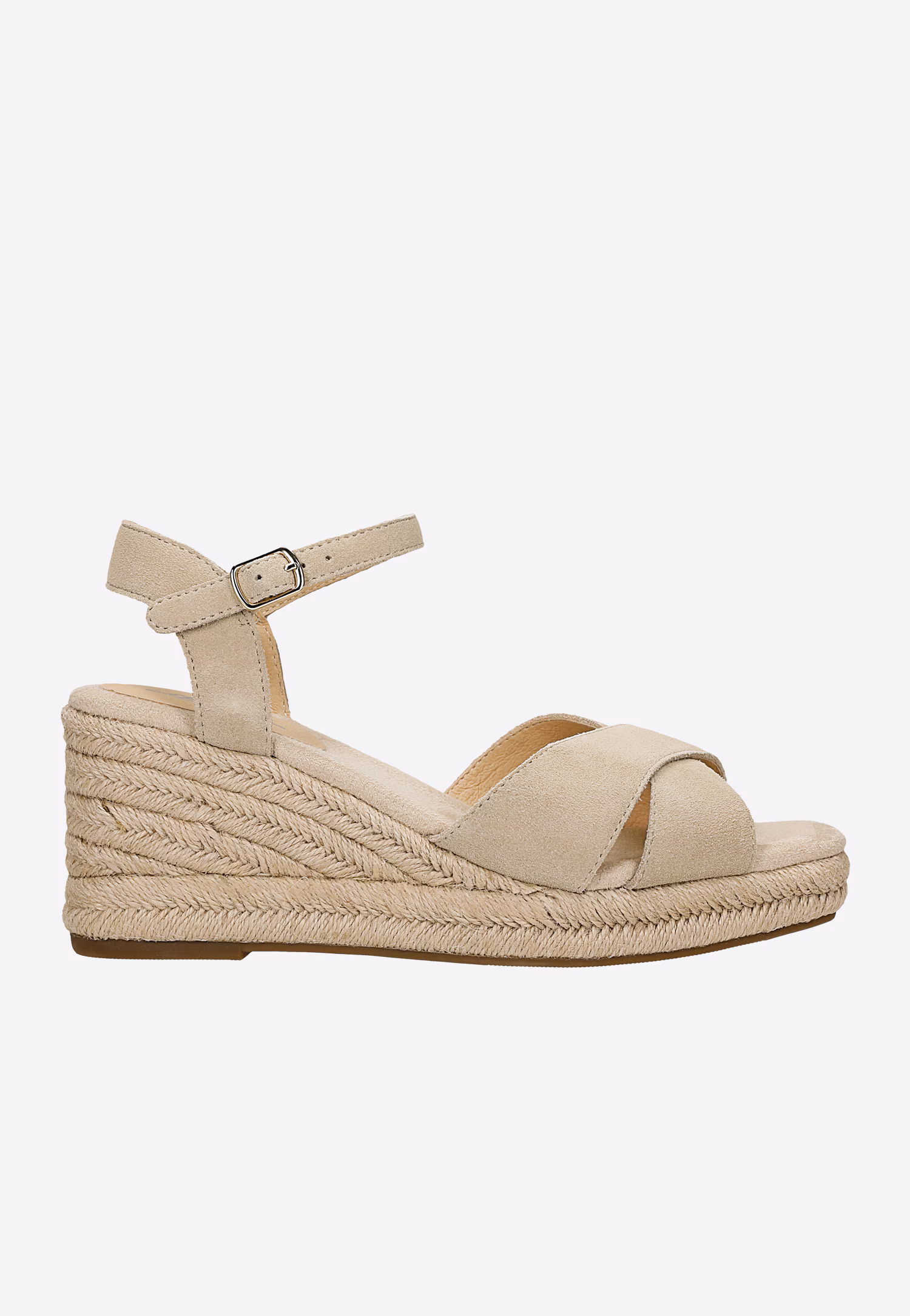 Beżowe sandały damskie w stylu espadryli RELAKS