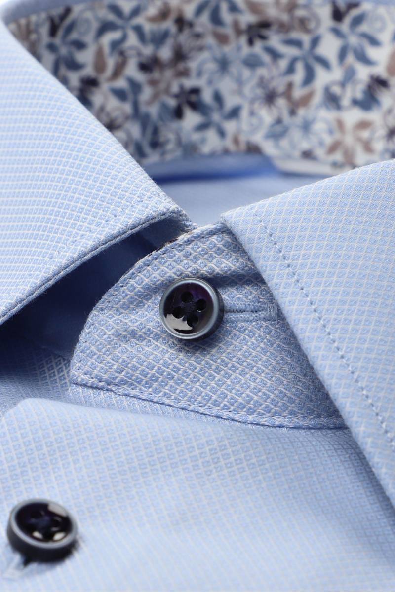 ETERNA Modern Fit Hemd mittelblau, Strukturiert