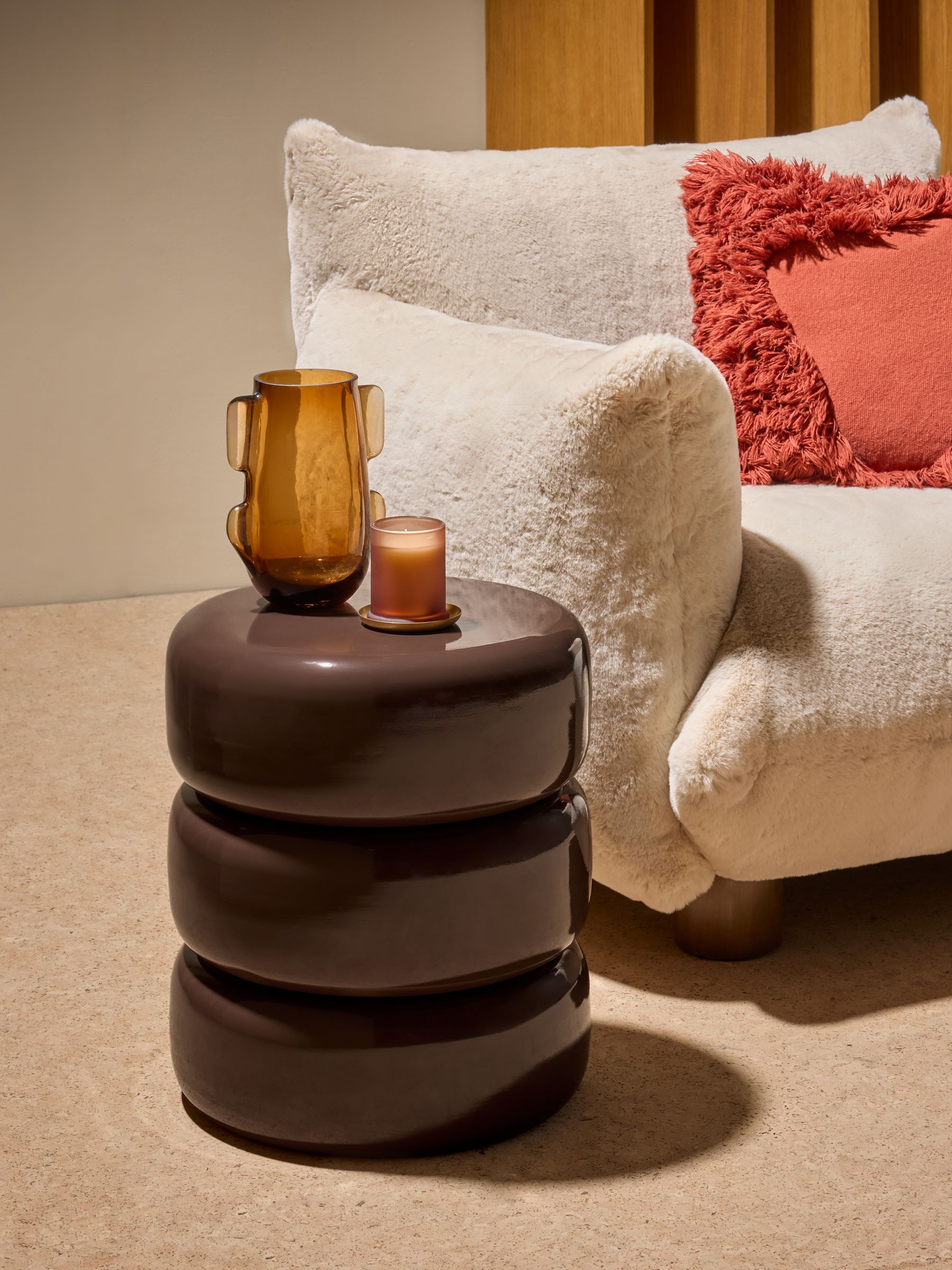 Coen Side Table in Chocolate Brown